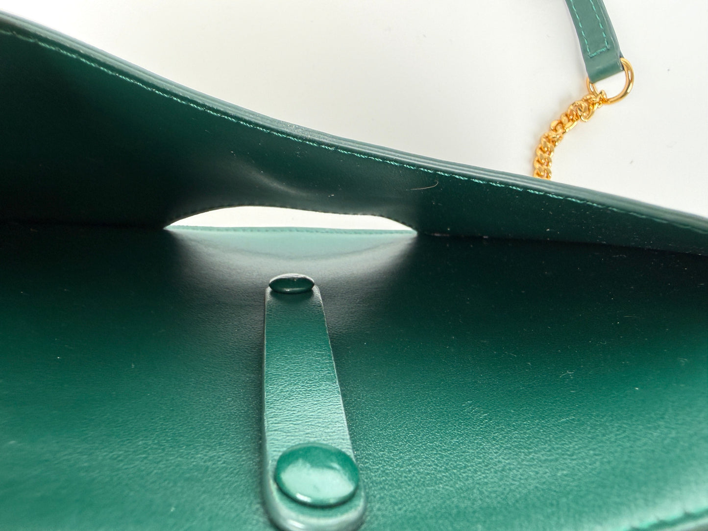 Chloe Tess Chain Green Leather Crossbody Bag