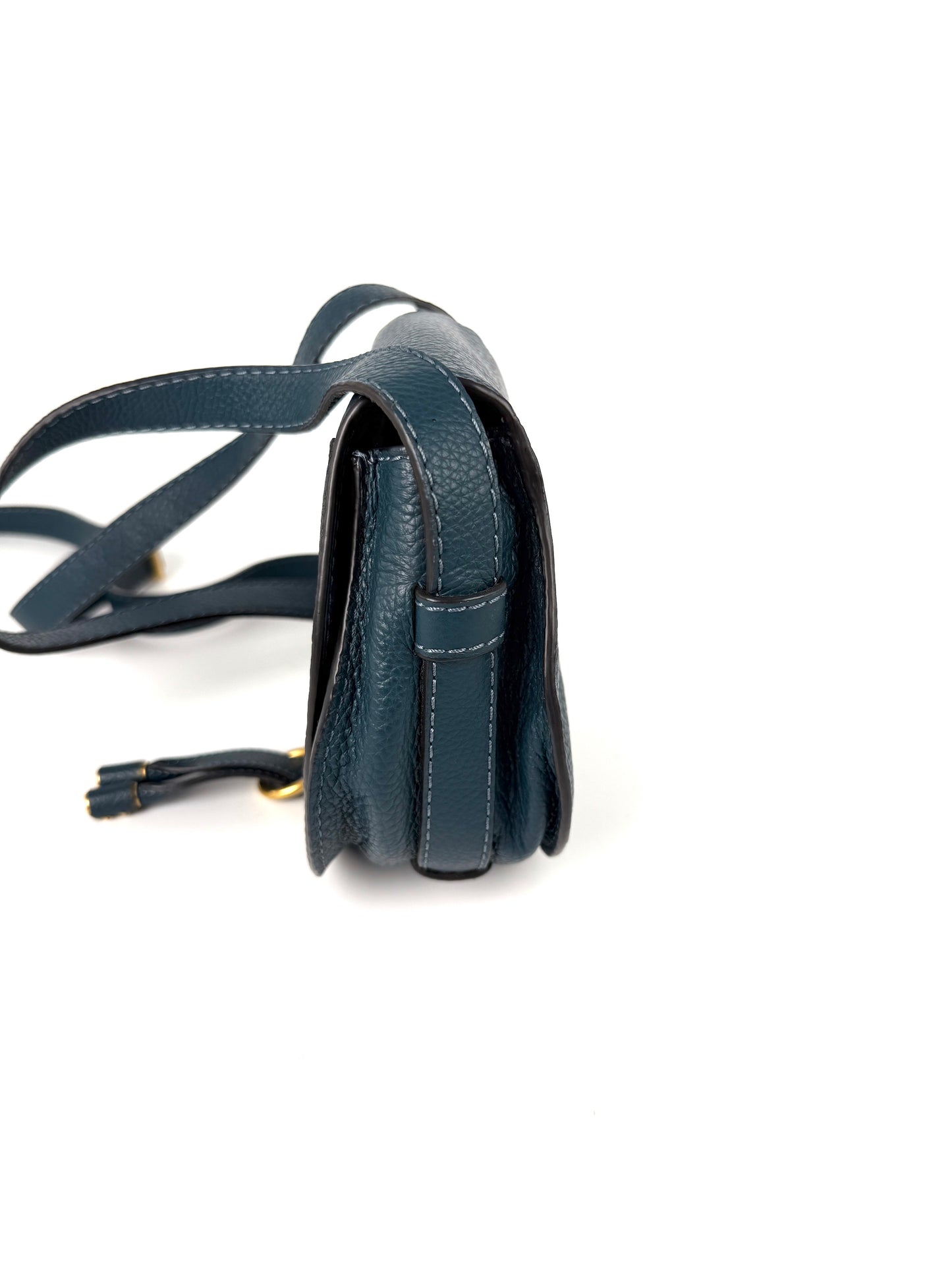 Chloe Marcie Small Blue Leather Crossbody Bag