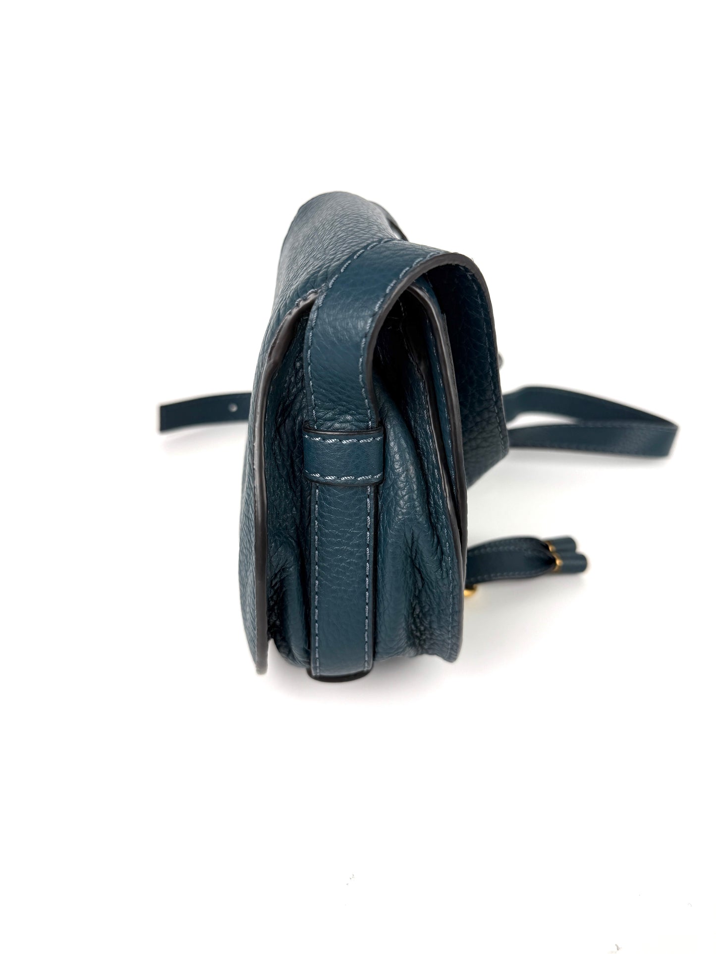 Chloe Marcie Small Blue Leather Crossbody Bag