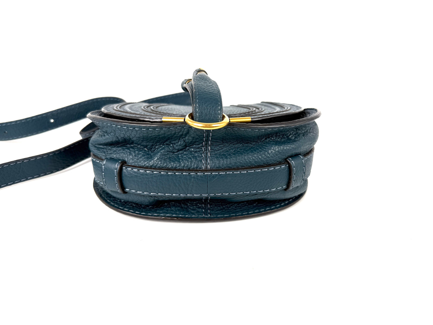 Chloe Marcie Small Blue Leather Crossbody Bag