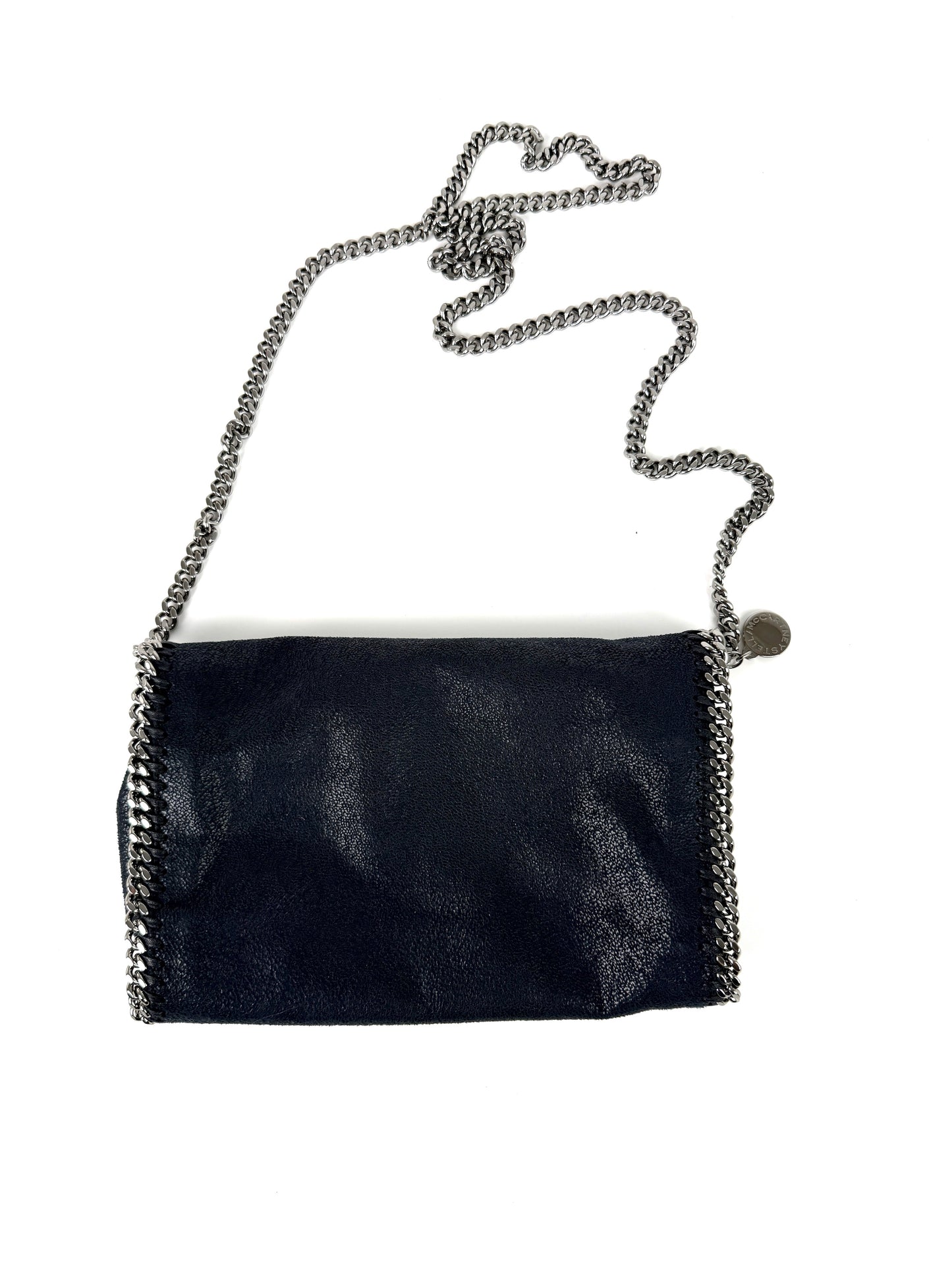 Stella McCartney Falabella Shaggy Deer Vegan Navy Blue Clutch Crossbody Bag