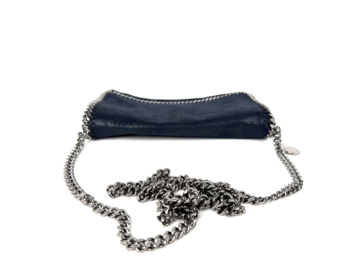 Stella McCartney Falabella Shaggy Deer Vegan Navy Blue Clutch Crossbody Bag
