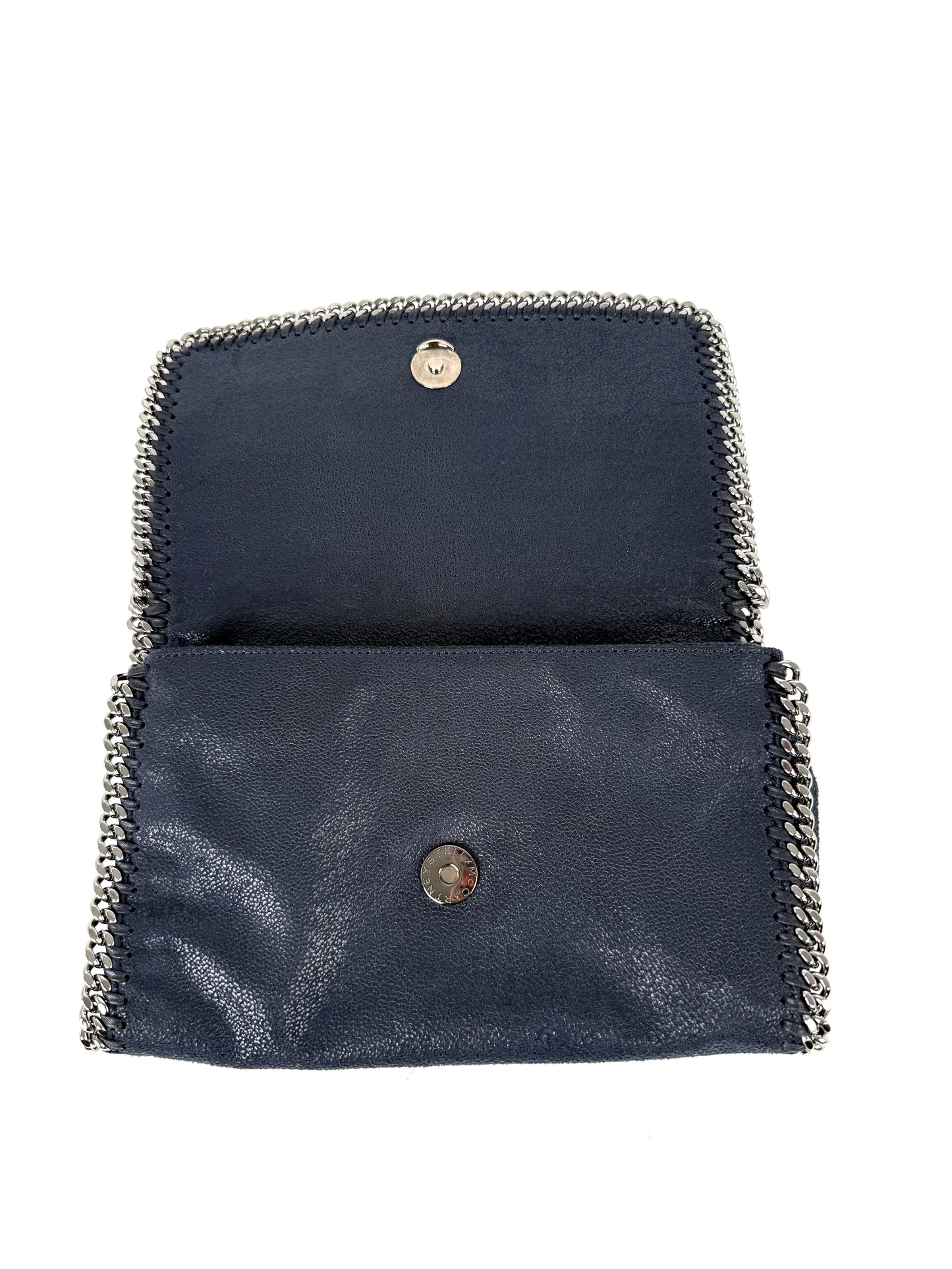Stella McCartney Falabella Shaggy Deer Vegan Navy Blue Clutch Crossbody Bag