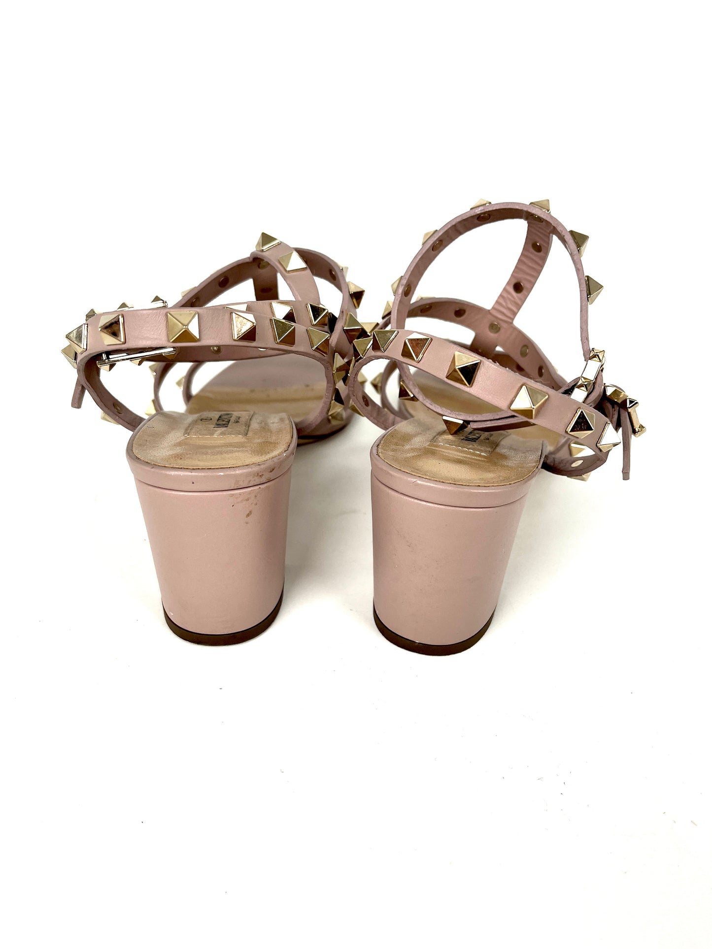 Valentino Rockstud Studded Nude Leather Sandals 39 9