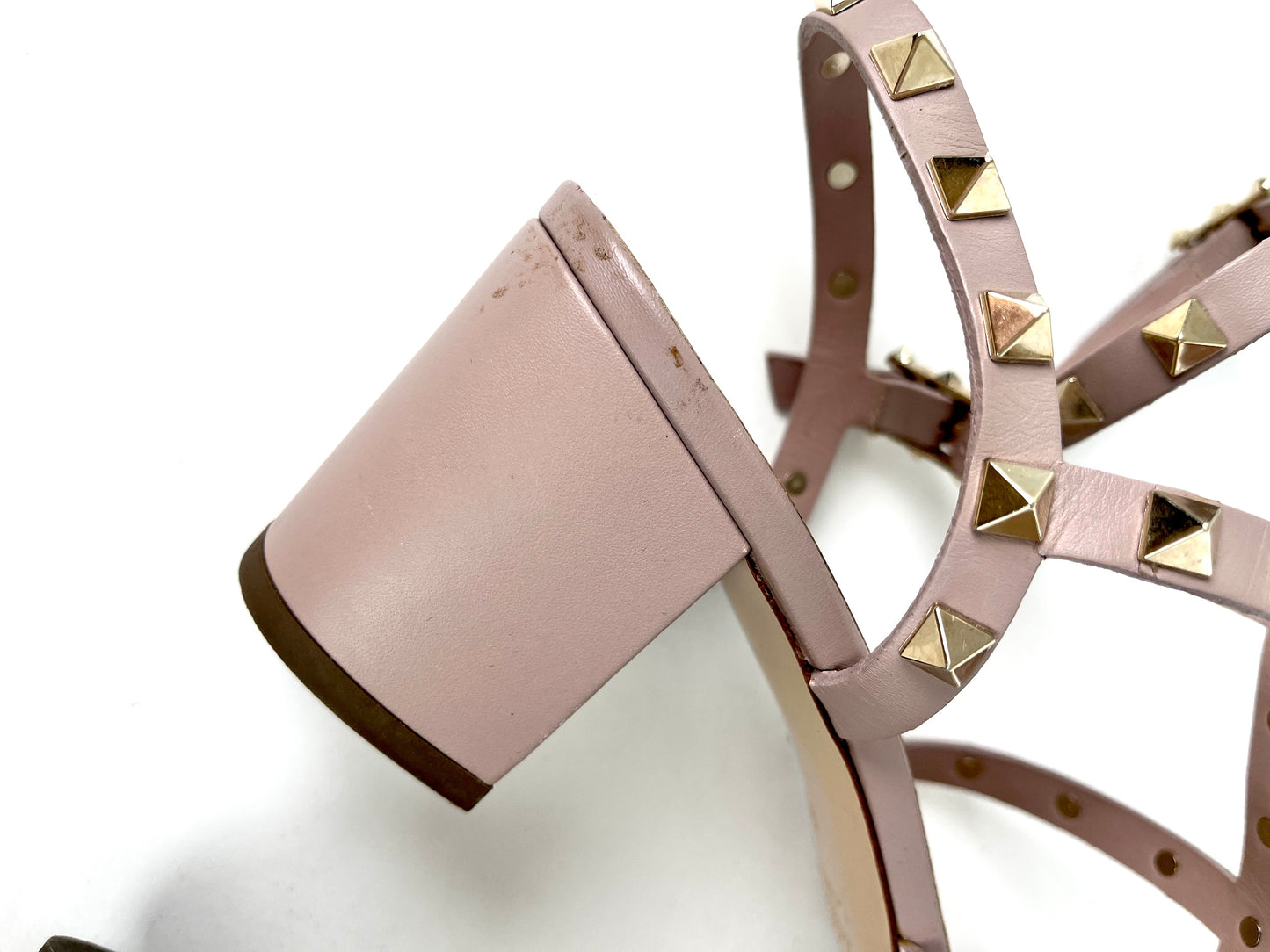 Valentino Rockstud Studded Nude Leather Sandals 39 9