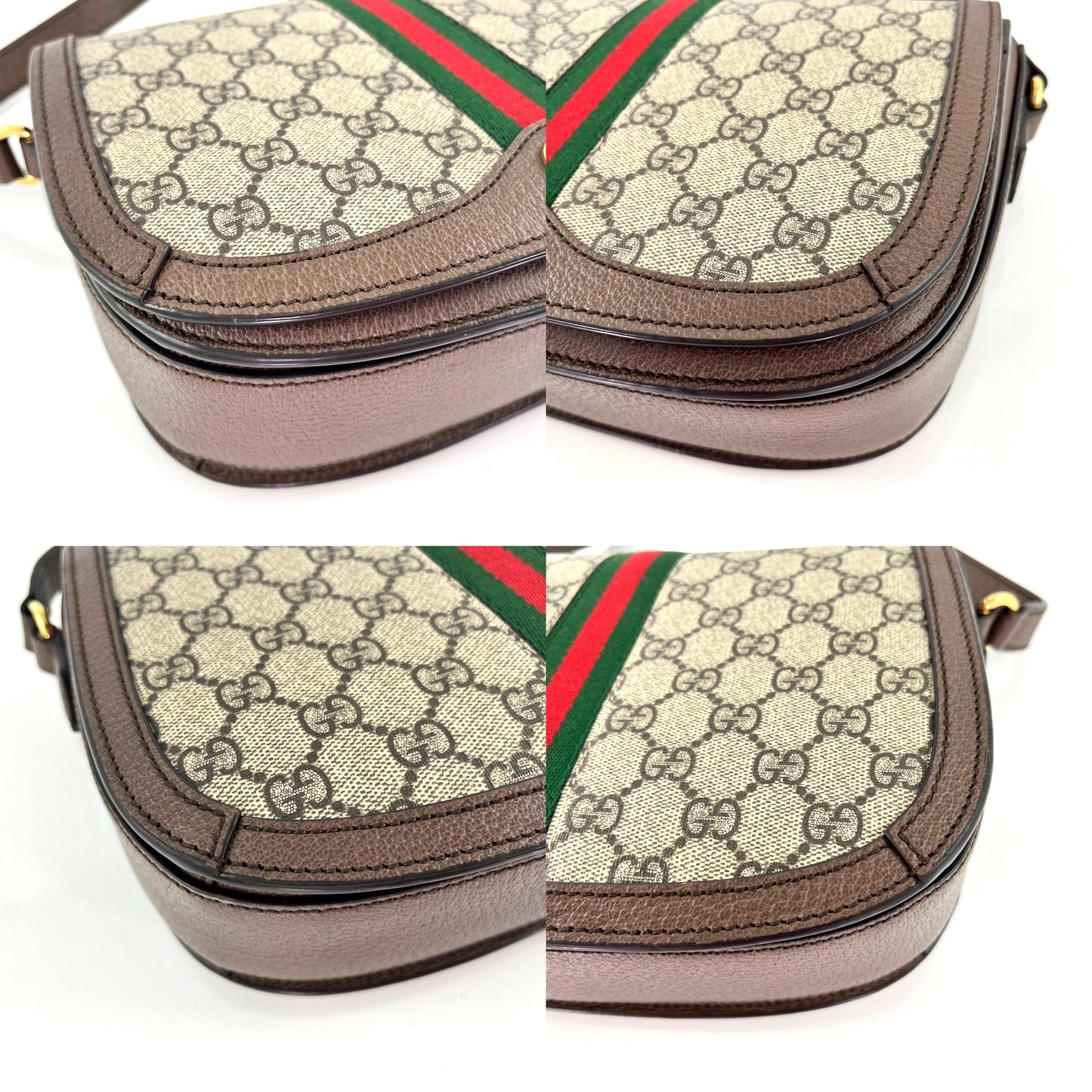 GUCCI Small Ophidia GG Supreme Web Crossbody Saddle Bag