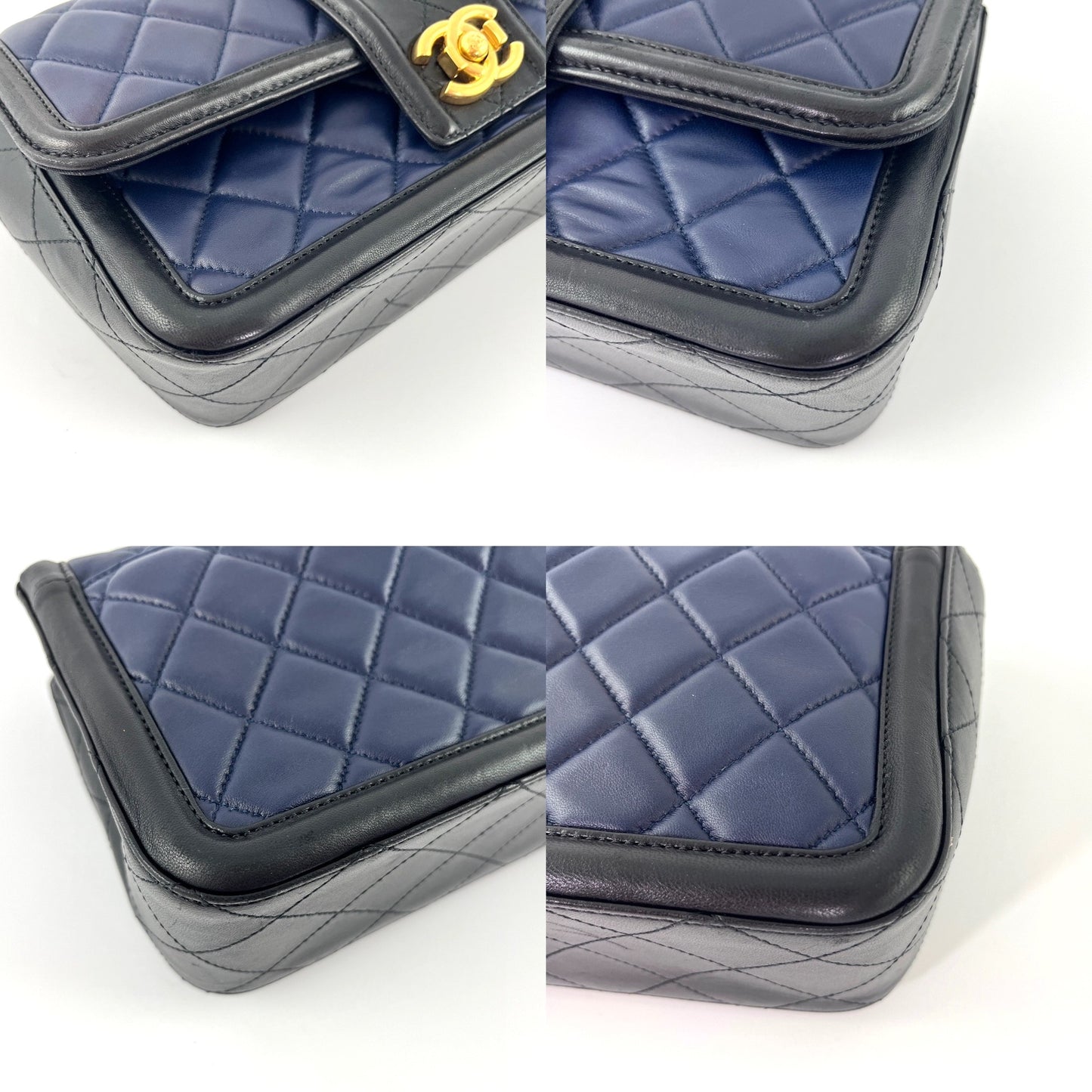 CHANEL Elegant CC Navy Black Quilted Flap Bag