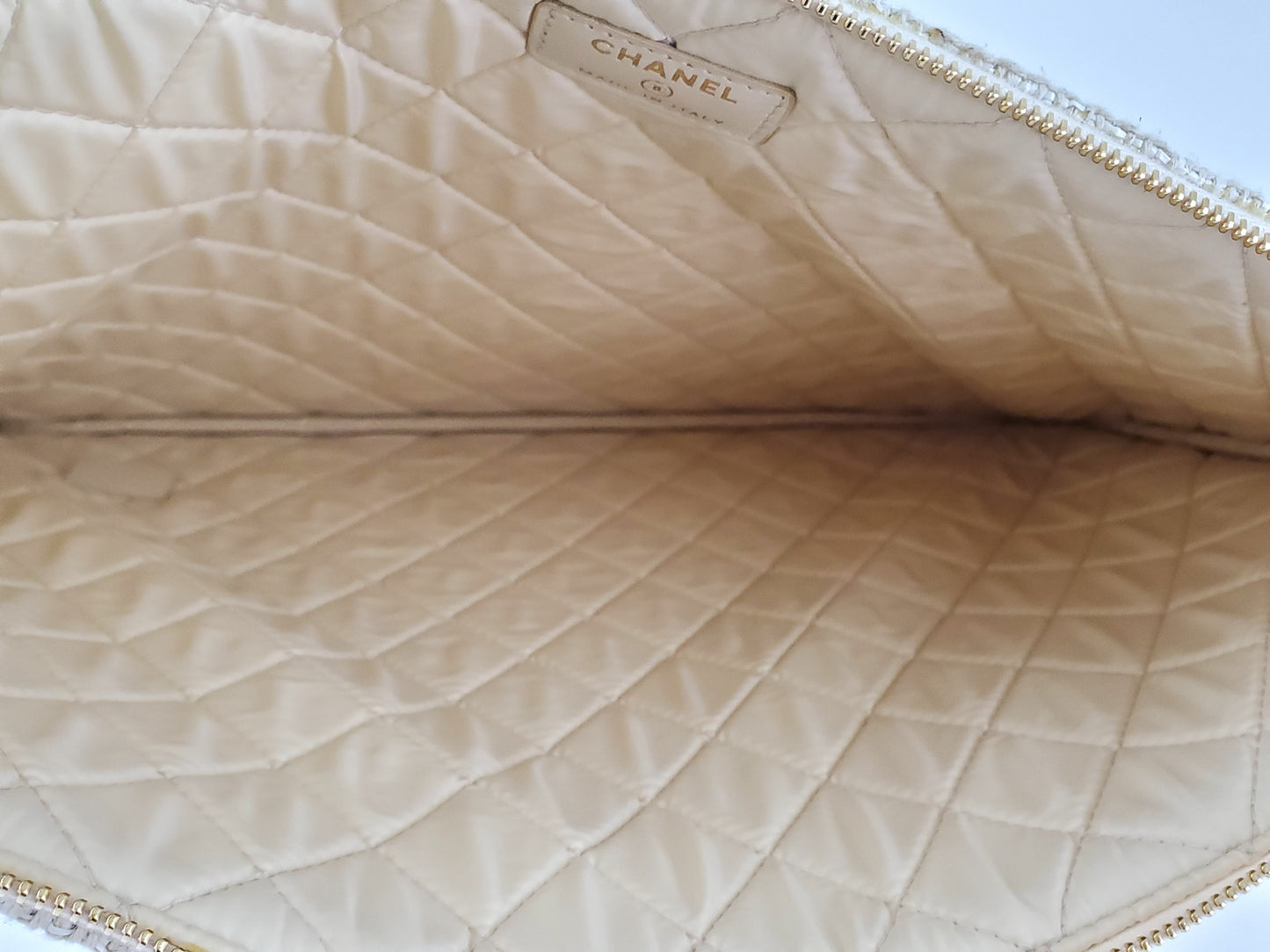 Chanel Large Deauville O-Case Woven Clutch Laptop Holder