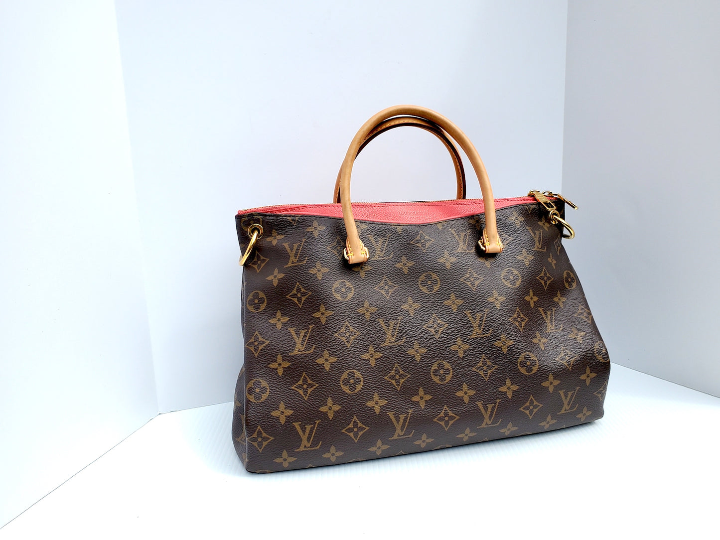 Louis Vuitton Pallas MM Dahlia Pink Monogram Logo Satchel Bag