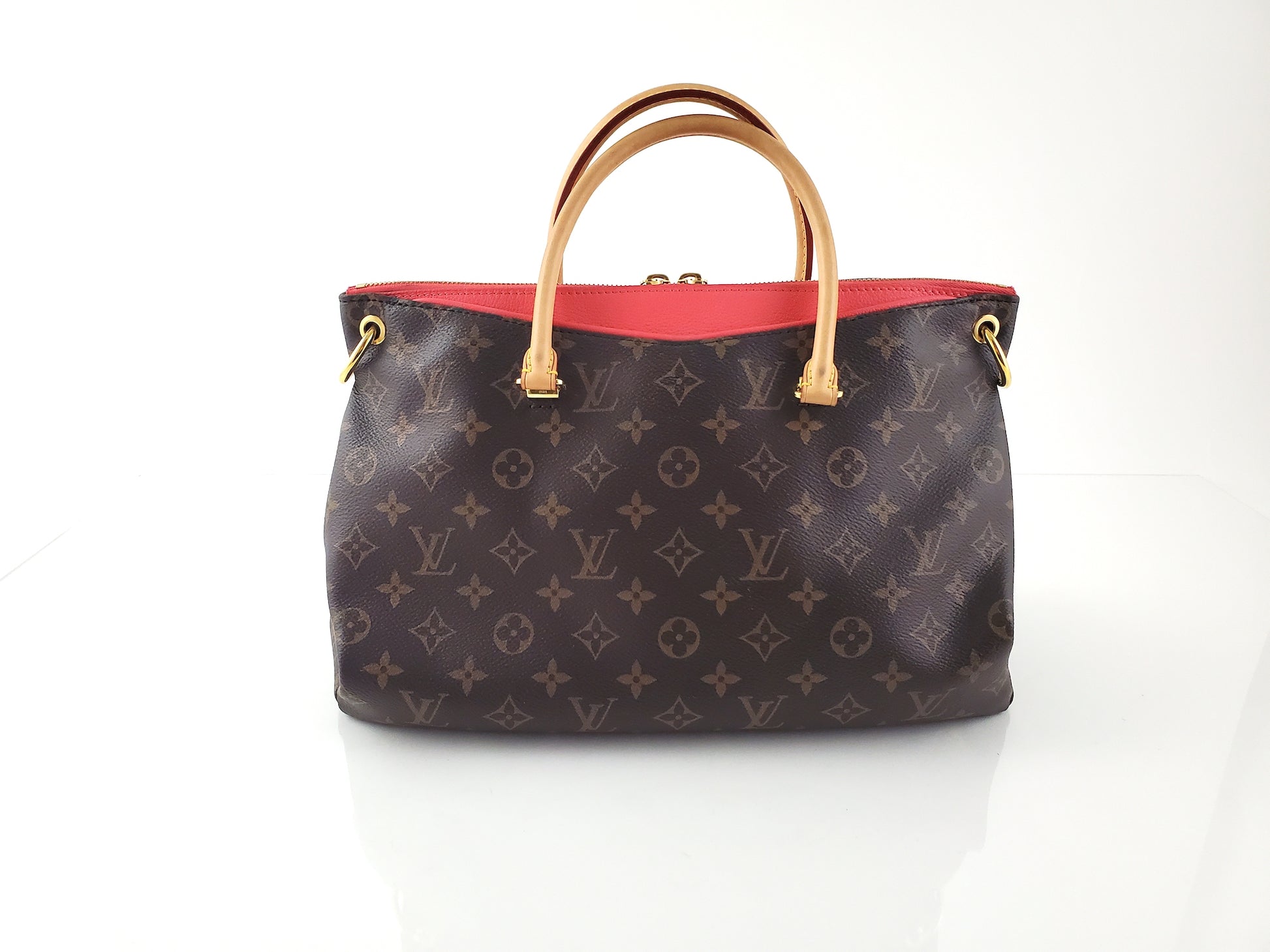 Louis Vuitton Pallas MM Dahlia Pink Monogram Logo Satchel Bag