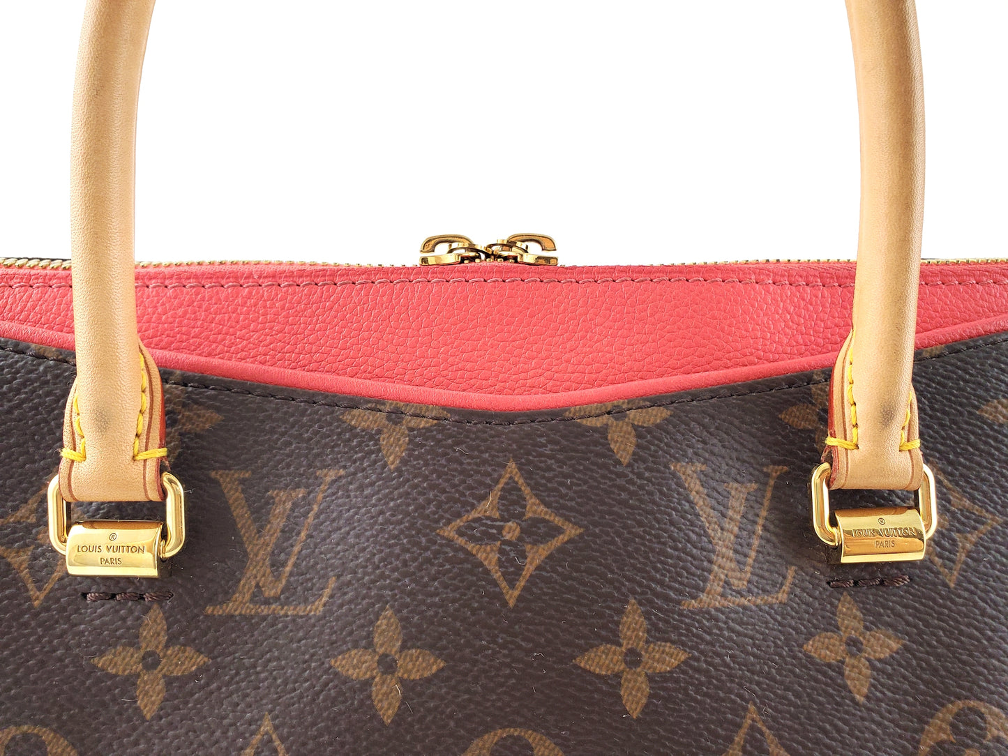 Louis Vuitton Pallas MM Dahlia Pink Monogram Logo Satchel Bag