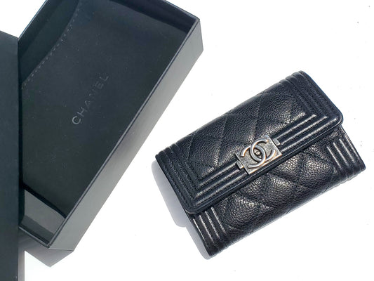 Chanel 2016 Boy Calfskin Leather O Card Holder Case