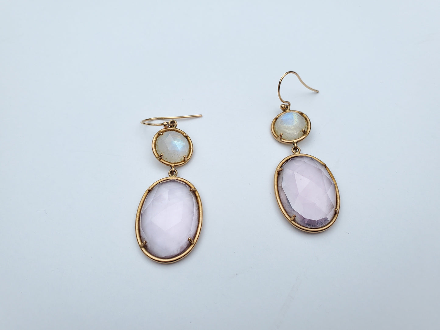 Irene Neuwirth Amethyst Rainbow Moonstone Drop Earrings