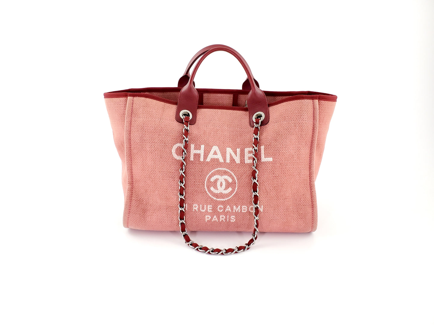 Chanel Deauville Large Red Pink 2012 Tote Bag