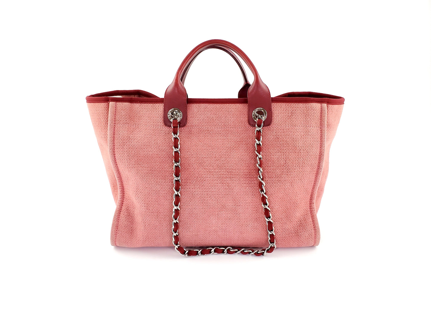 Chanel Deauville Large Red Pink 2012 Tote Bag