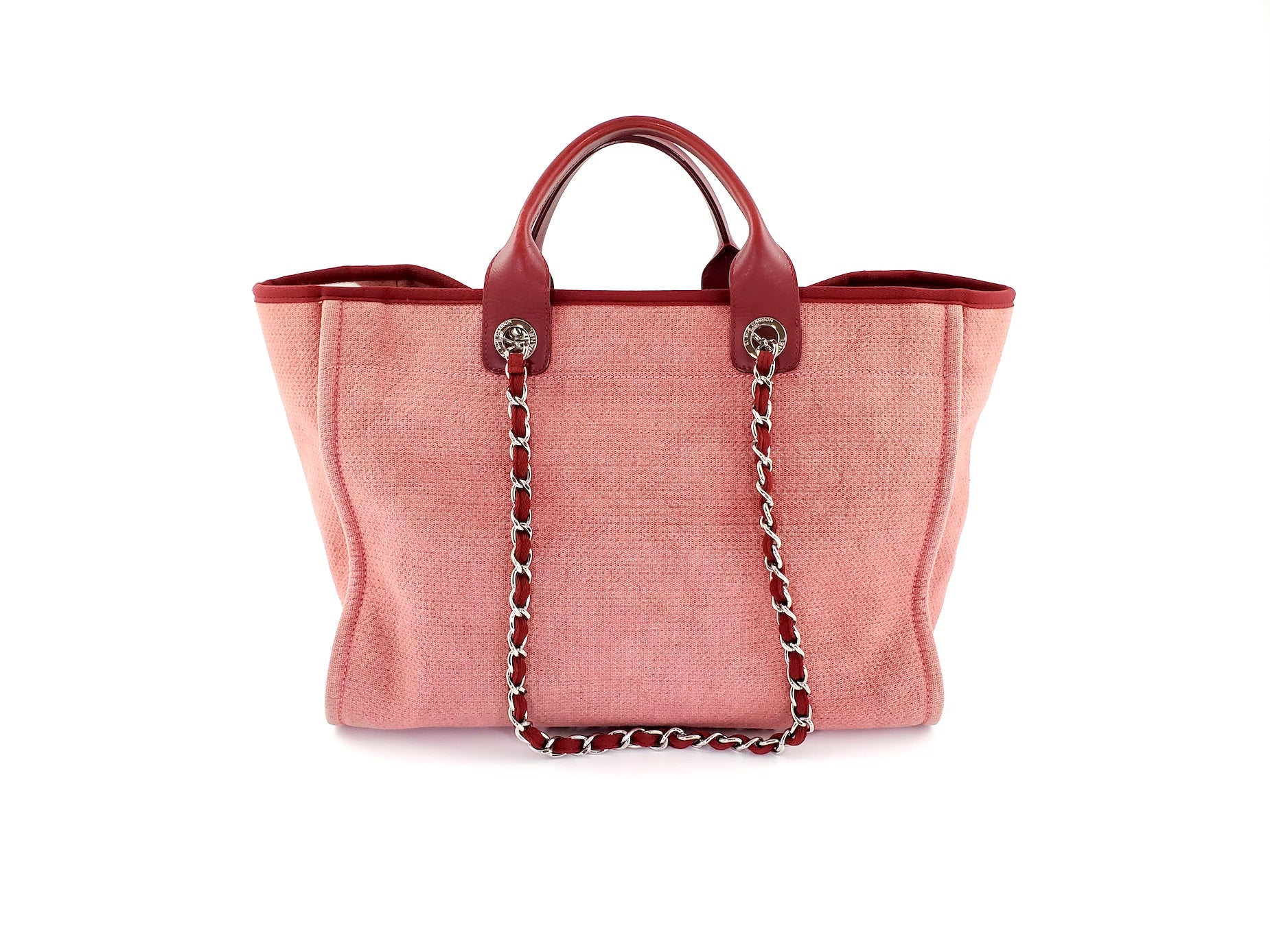 Chanel Deauville Large Red Pink 2012 Tote Bag