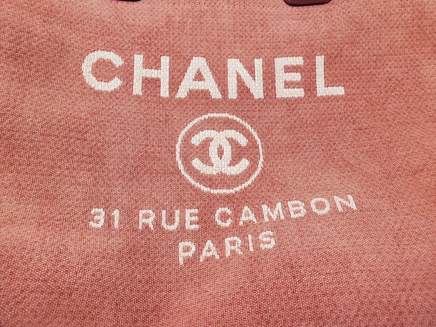 Chanel Deauville Large Red Pink 2012 Tote Bag