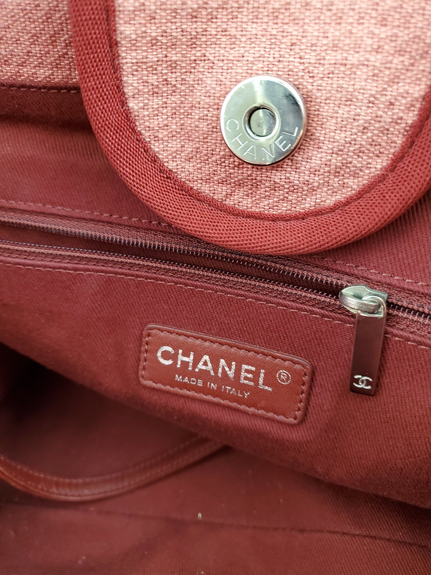 Chanel Deauville Large Red Pink 2012 Tote Bag