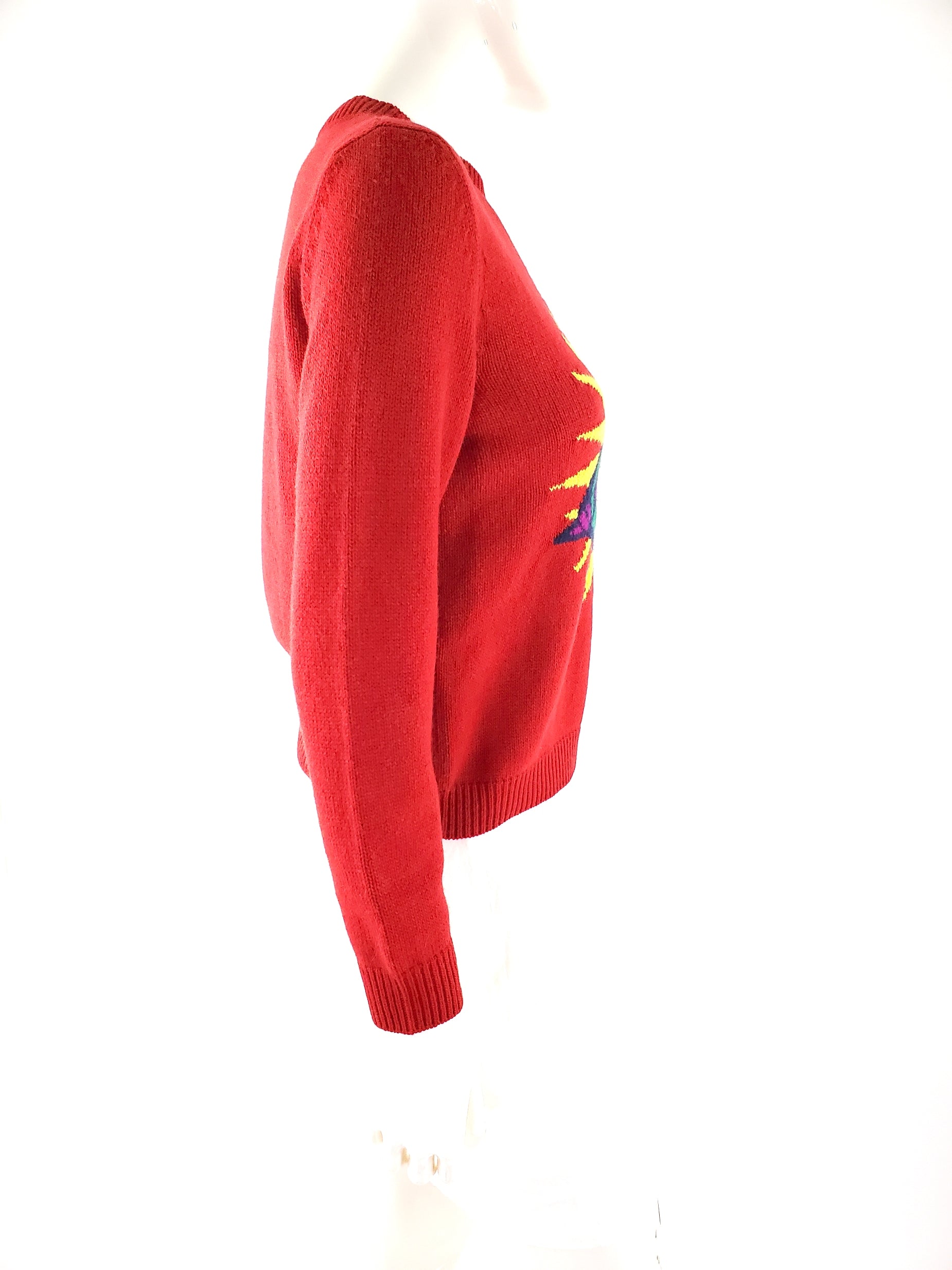 New Gucci 2017 Red UFO Intarsia Printed Wool Sweater S Fashion Reloved