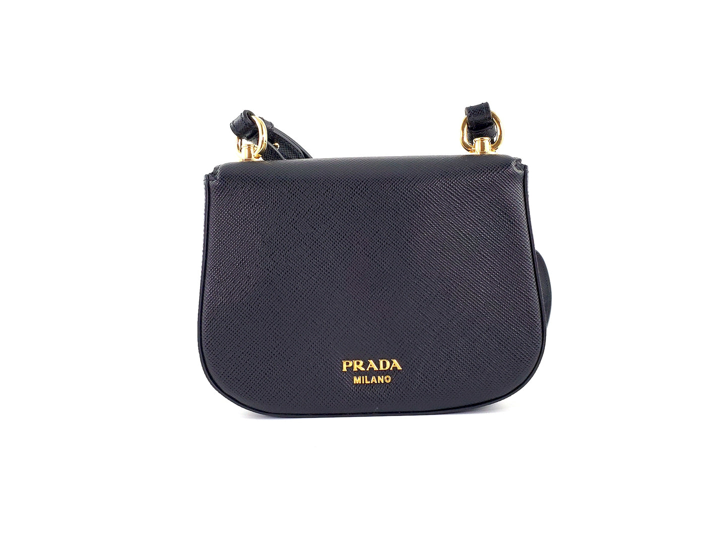 Prada Black 2020 City Saffiano Turn Lock Crossbody Bag