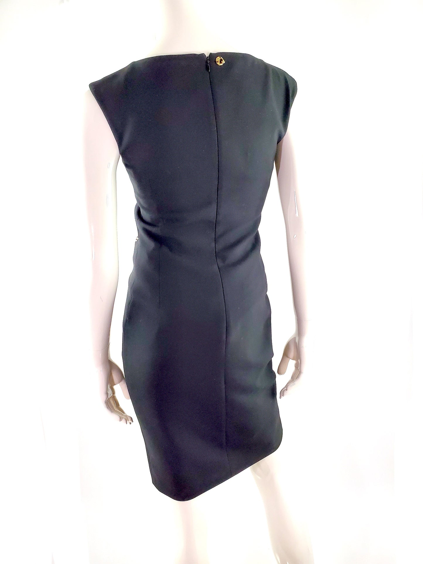 Versace Collection Black Fitted Sheath Embellished Sleeveless Dress 40 6