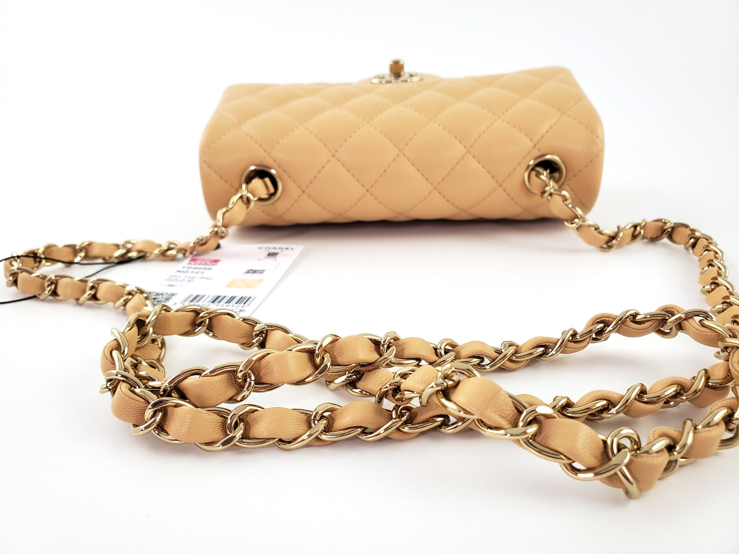 New Chanel Classic 2021 Rectangular Mini Beige Flap Bag