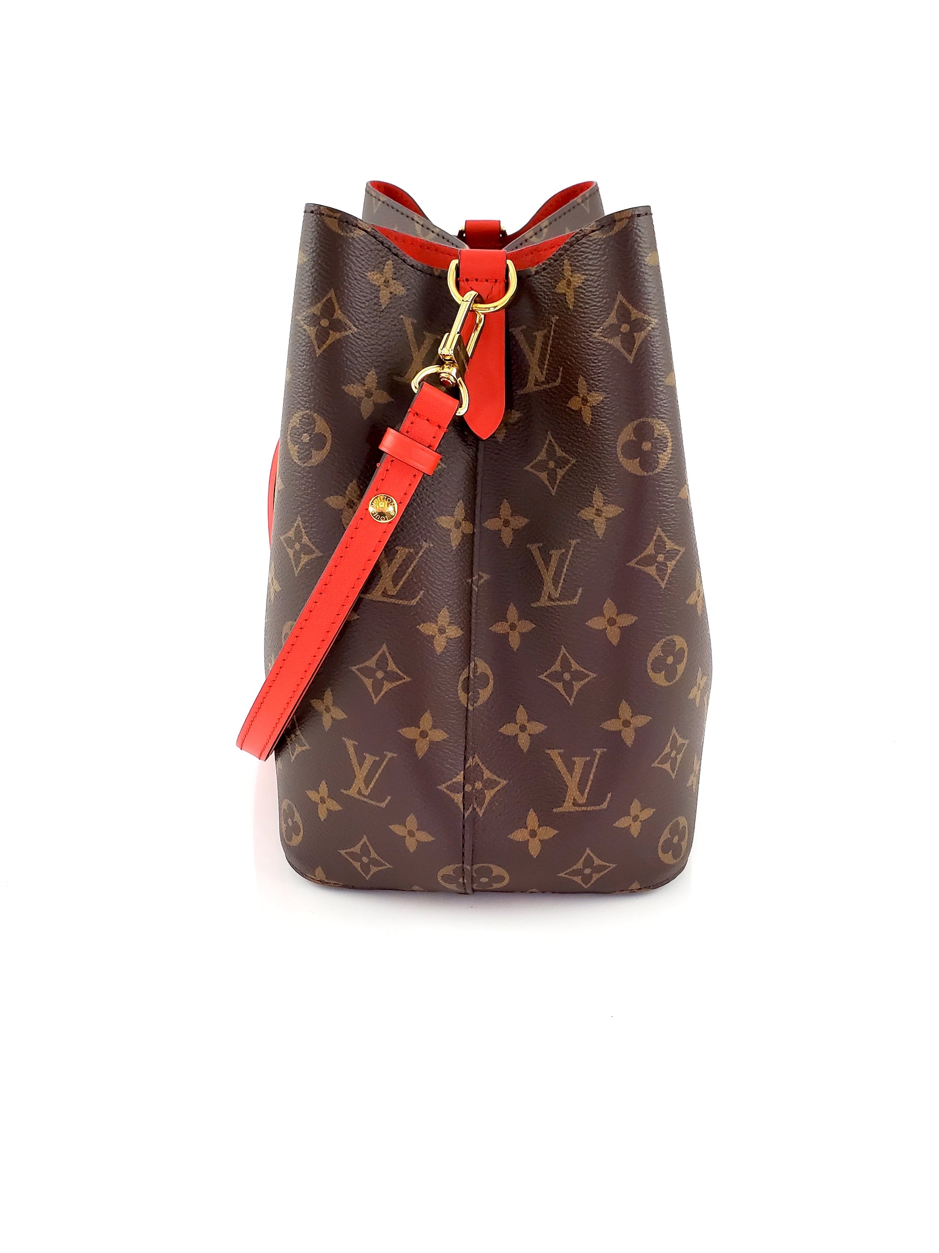 LOUIS VUITTON 2021 NeoNoe M44021 Monogram MM Red Bucket Crossbody