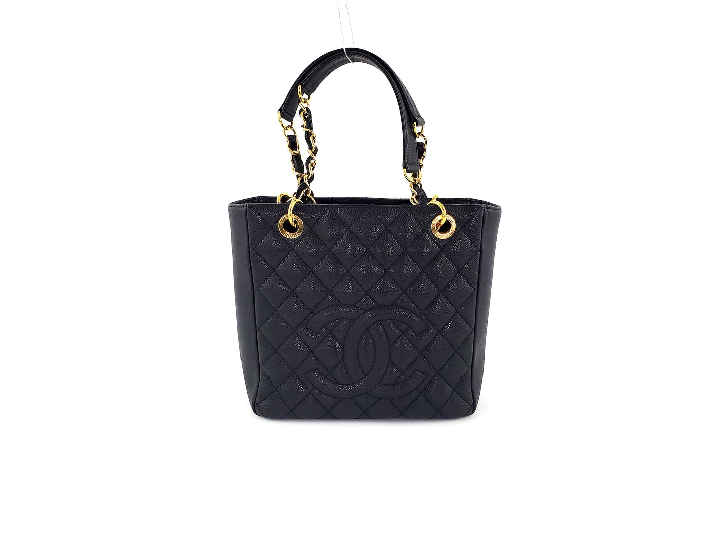 CHANEL Black Caviar Petit 2011 Quilted Shopping PST Tote