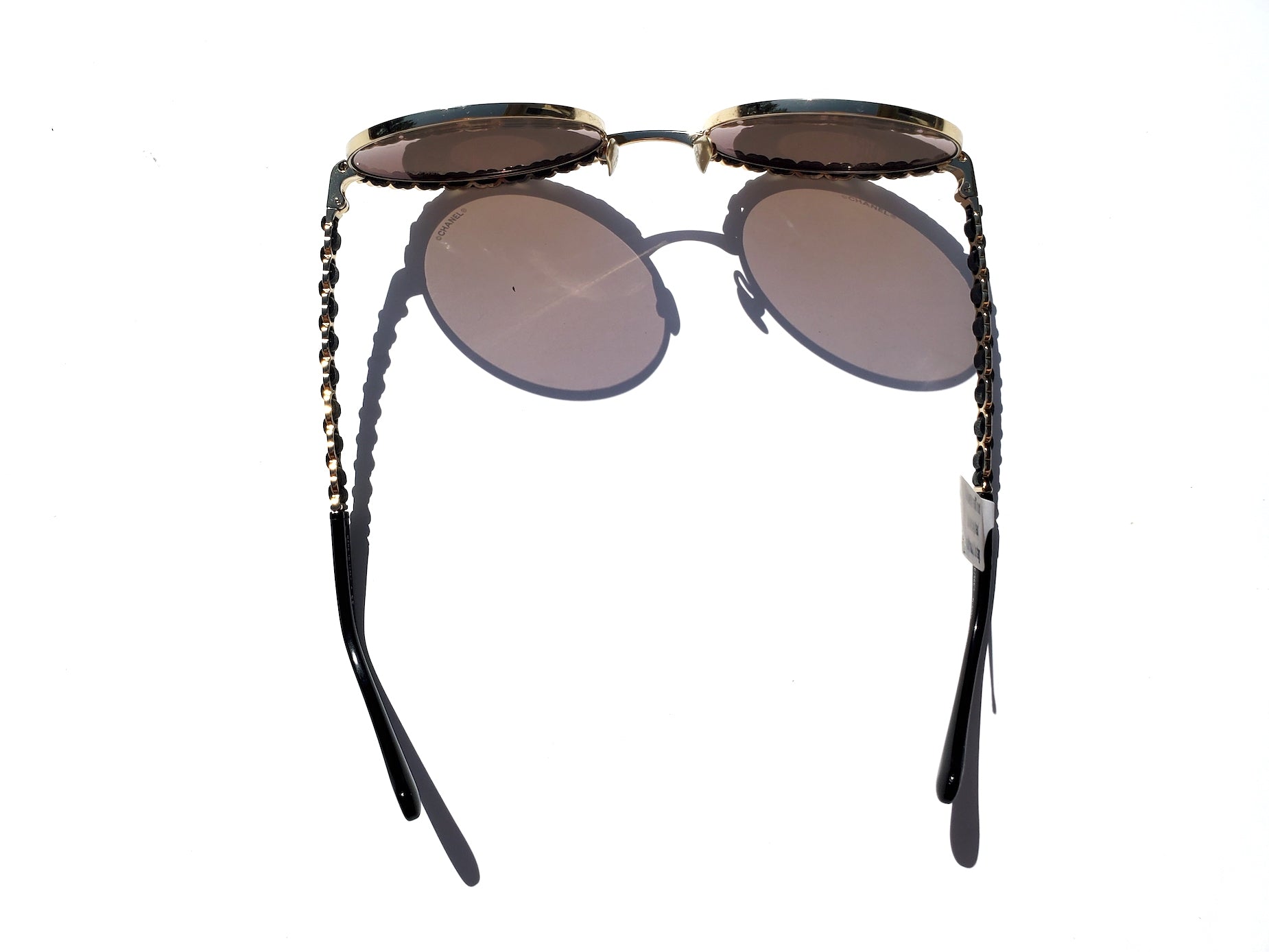 New In Stores Now CHANEL 4265Q Round Gold Black Metal Leather Sunglass –  Fashion Reloved