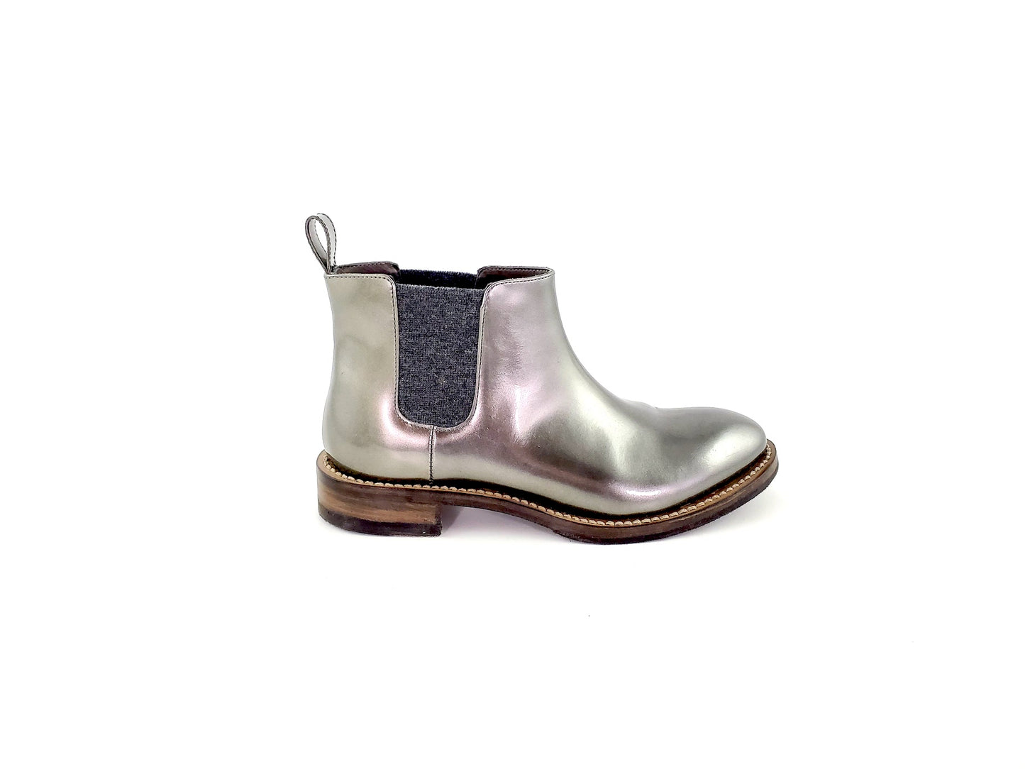 Brunello Cucinelli Chelsea Metallic Ankle Boots 36.5