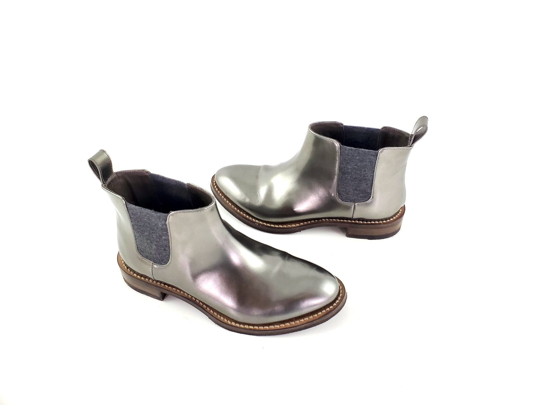 Brunello Cucinelli Chelsea Metallic Ankle Boots 36.5