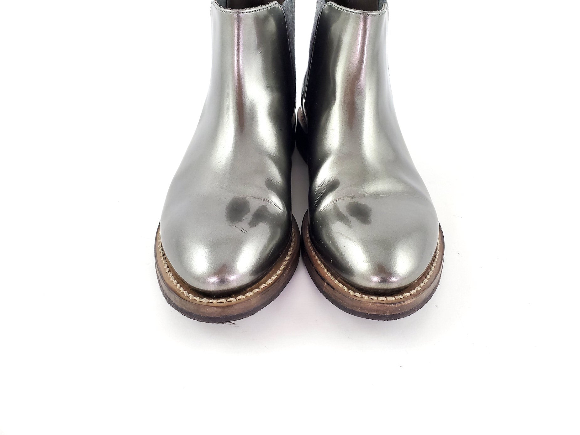 Brunello Cucinelli Chelsea Metallic Ankle Boots 36.5