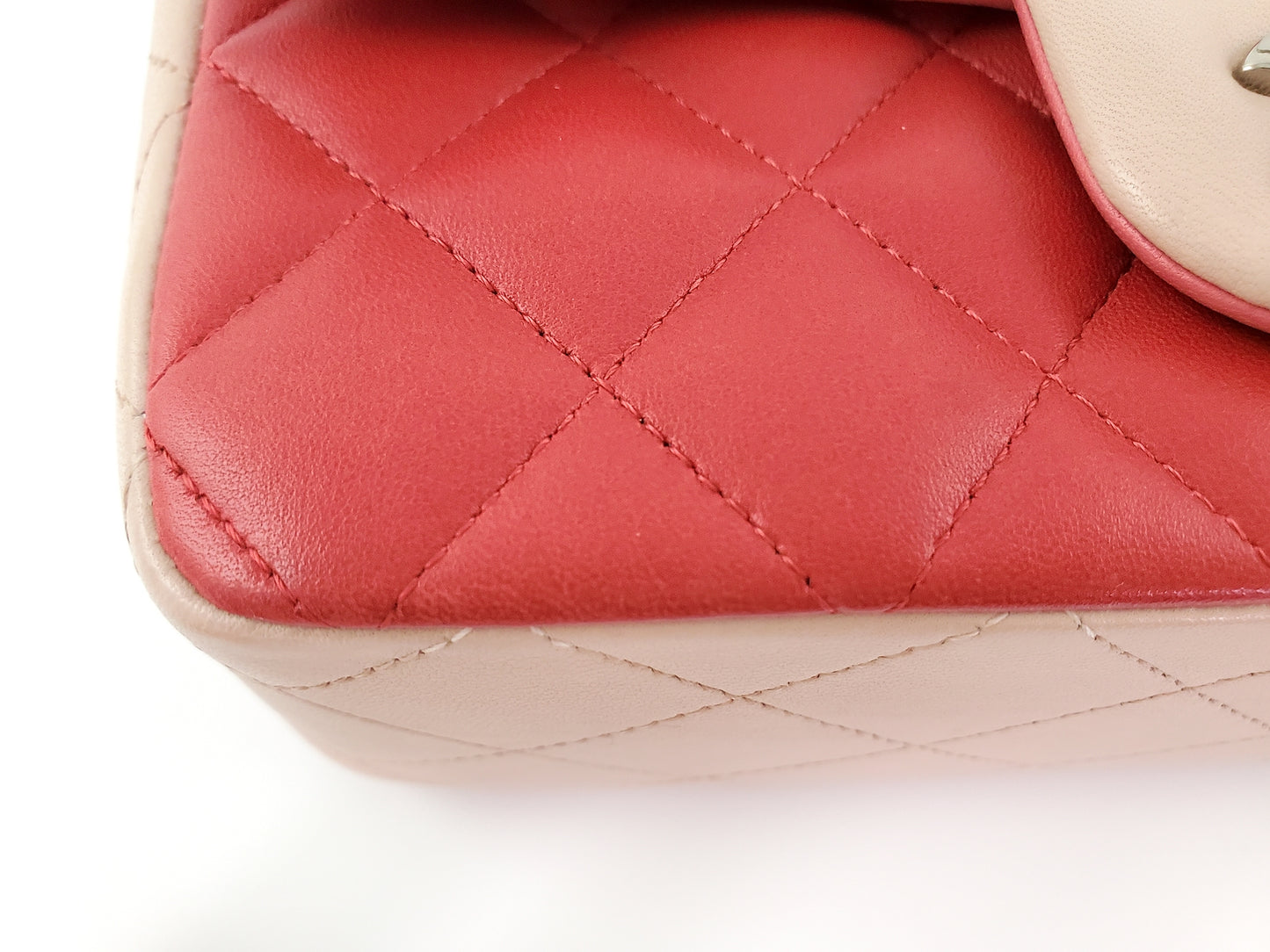 CHANEL Rectangular Mini Valentine Charm Tri-color Pink Flap Bag