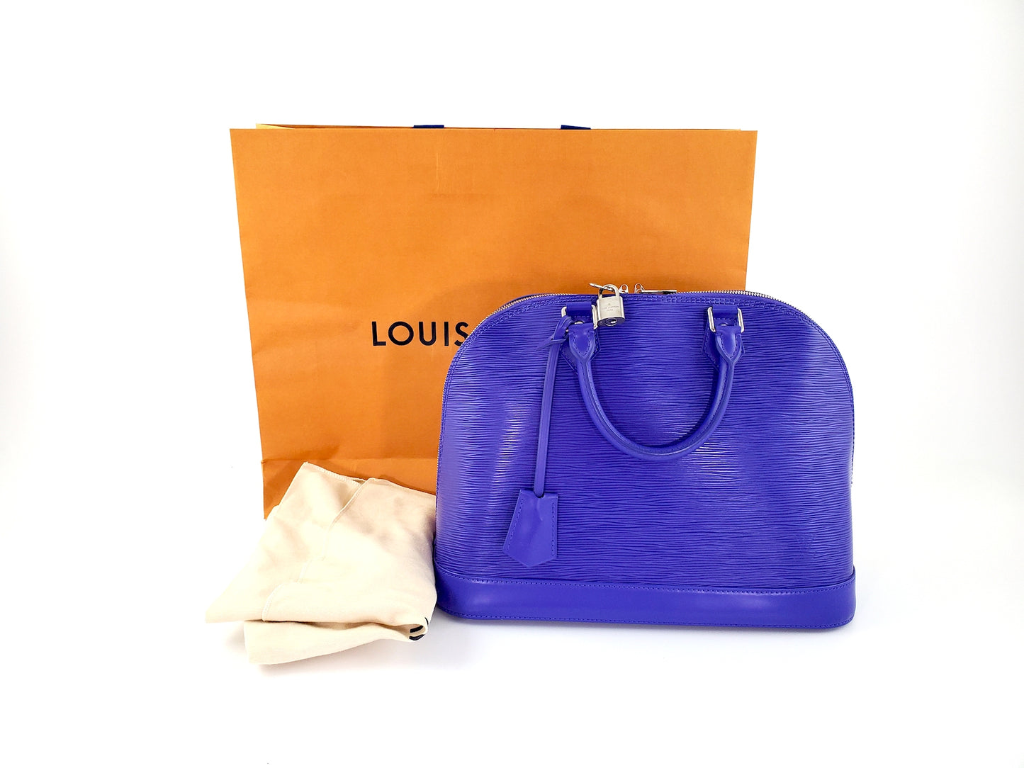 LOUIS VUITTON Purple Epi Alma MM Satchel