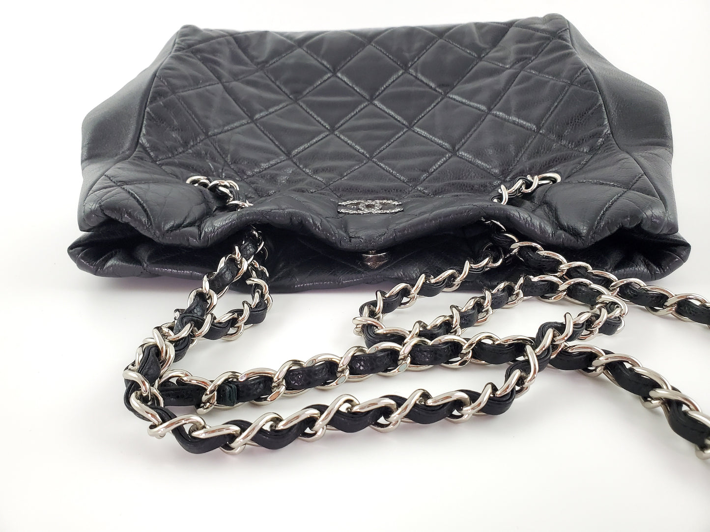 Chanel Black Brilliant Cells Quilted Leather Tote