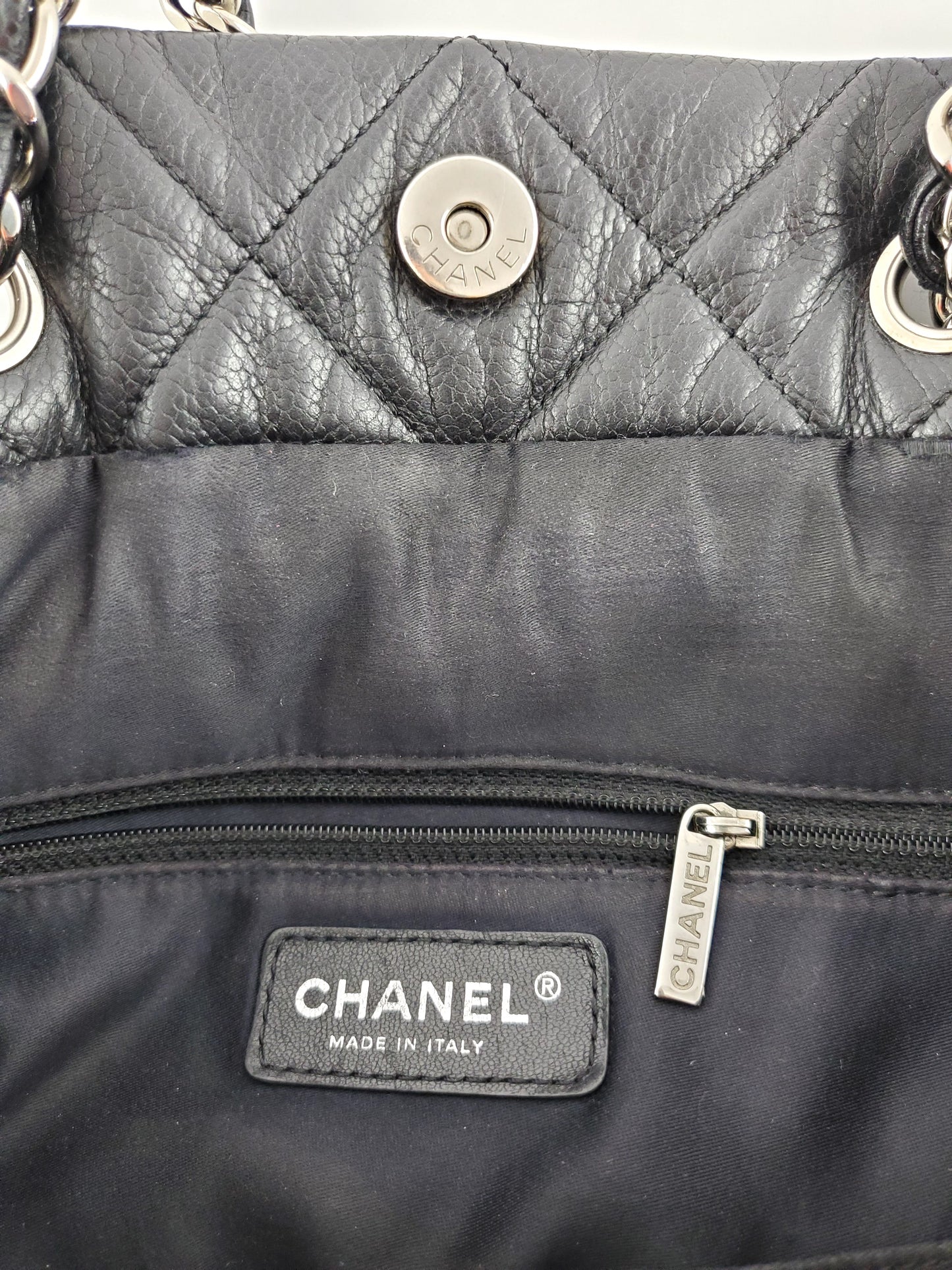 Chanel Black Brilliant Cells Quilted Leather Tote