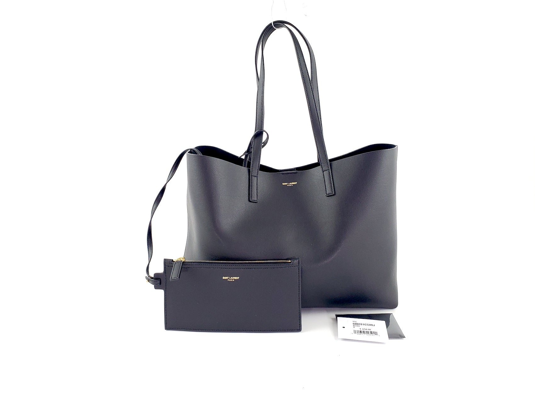 Saint Laurent 2022 Black Leather East West Shopping Tote