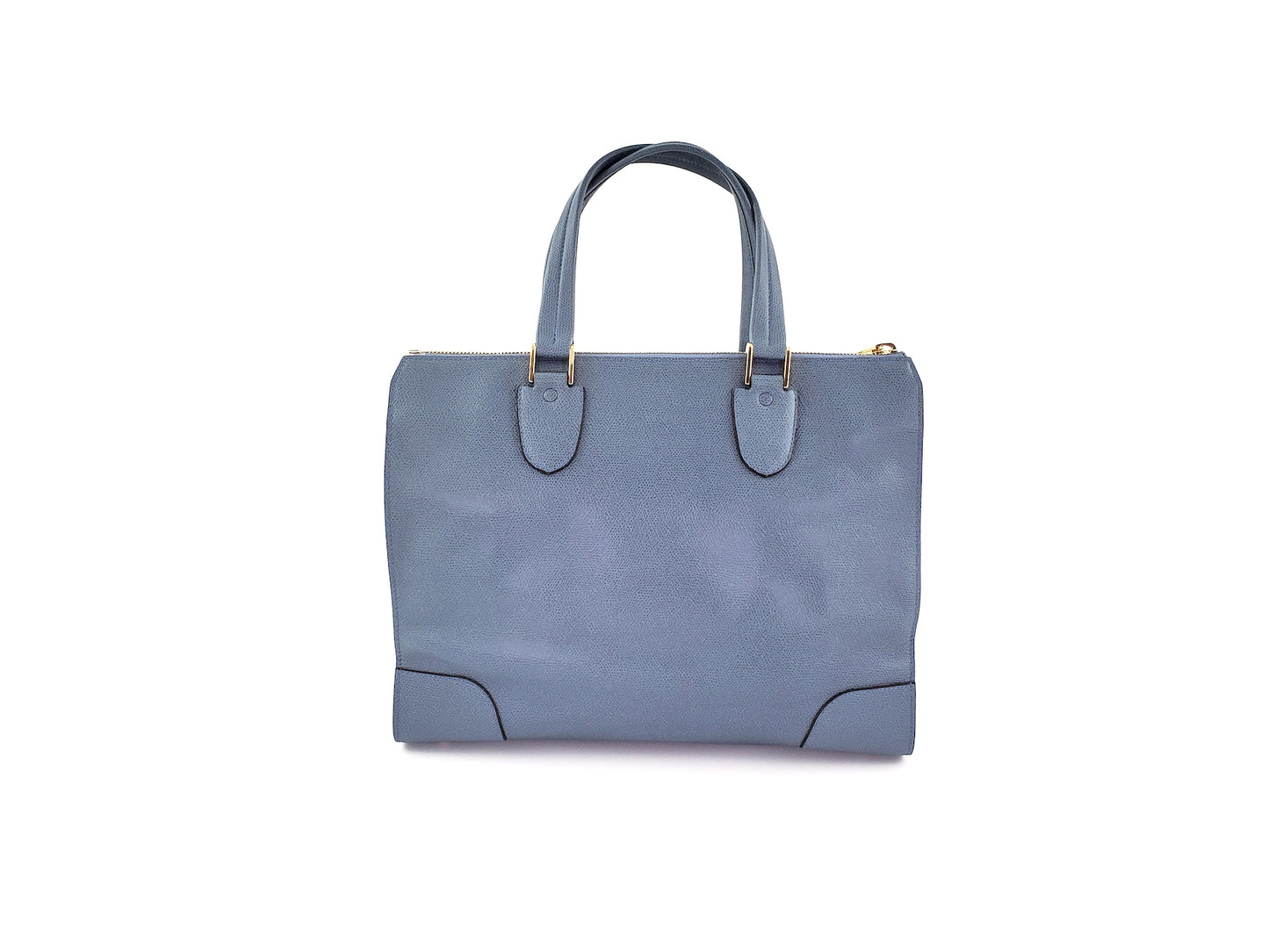 Valextra Blue Leather Babila Tote