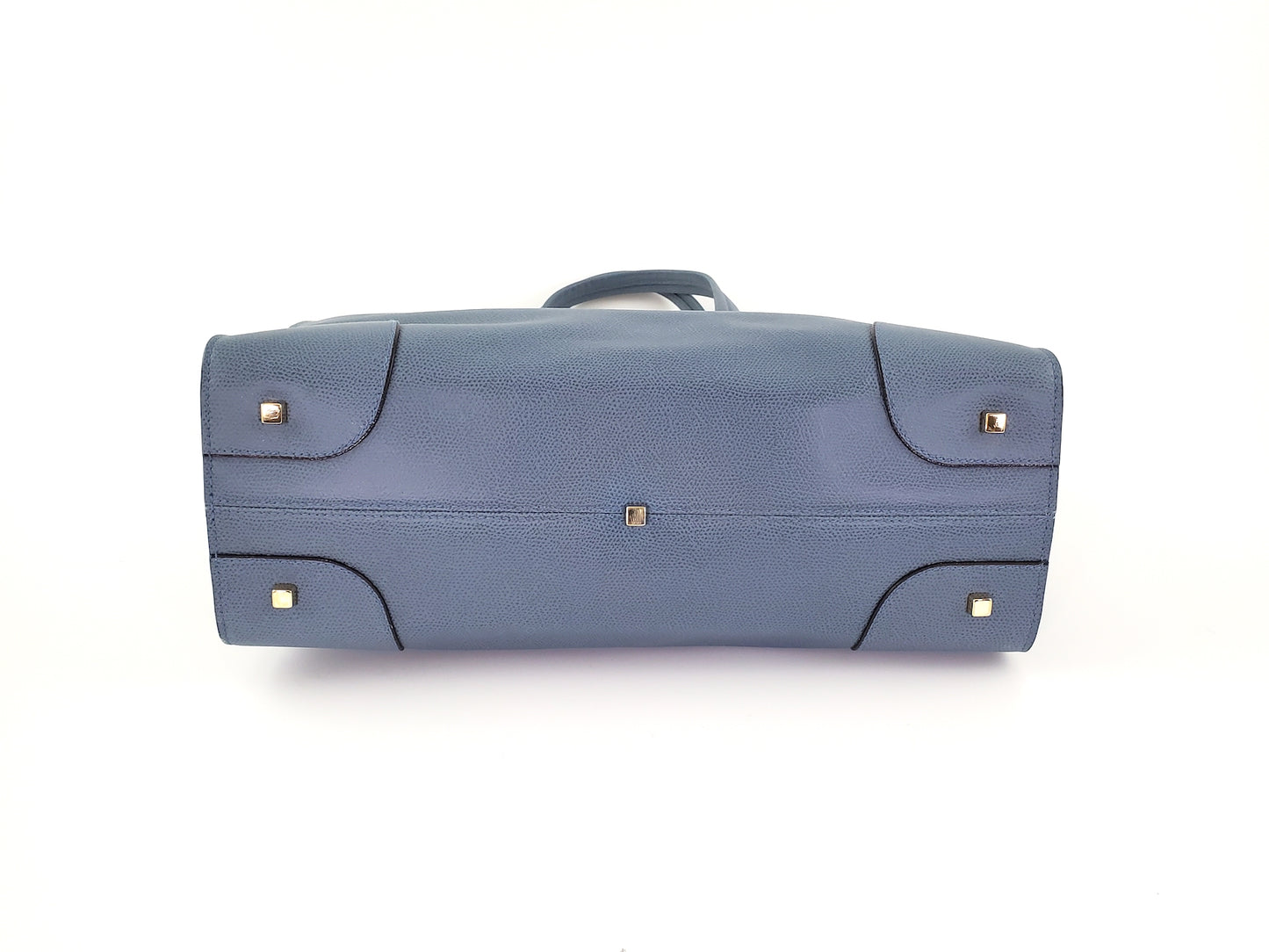 Valextra Blue Leather Babila Tote