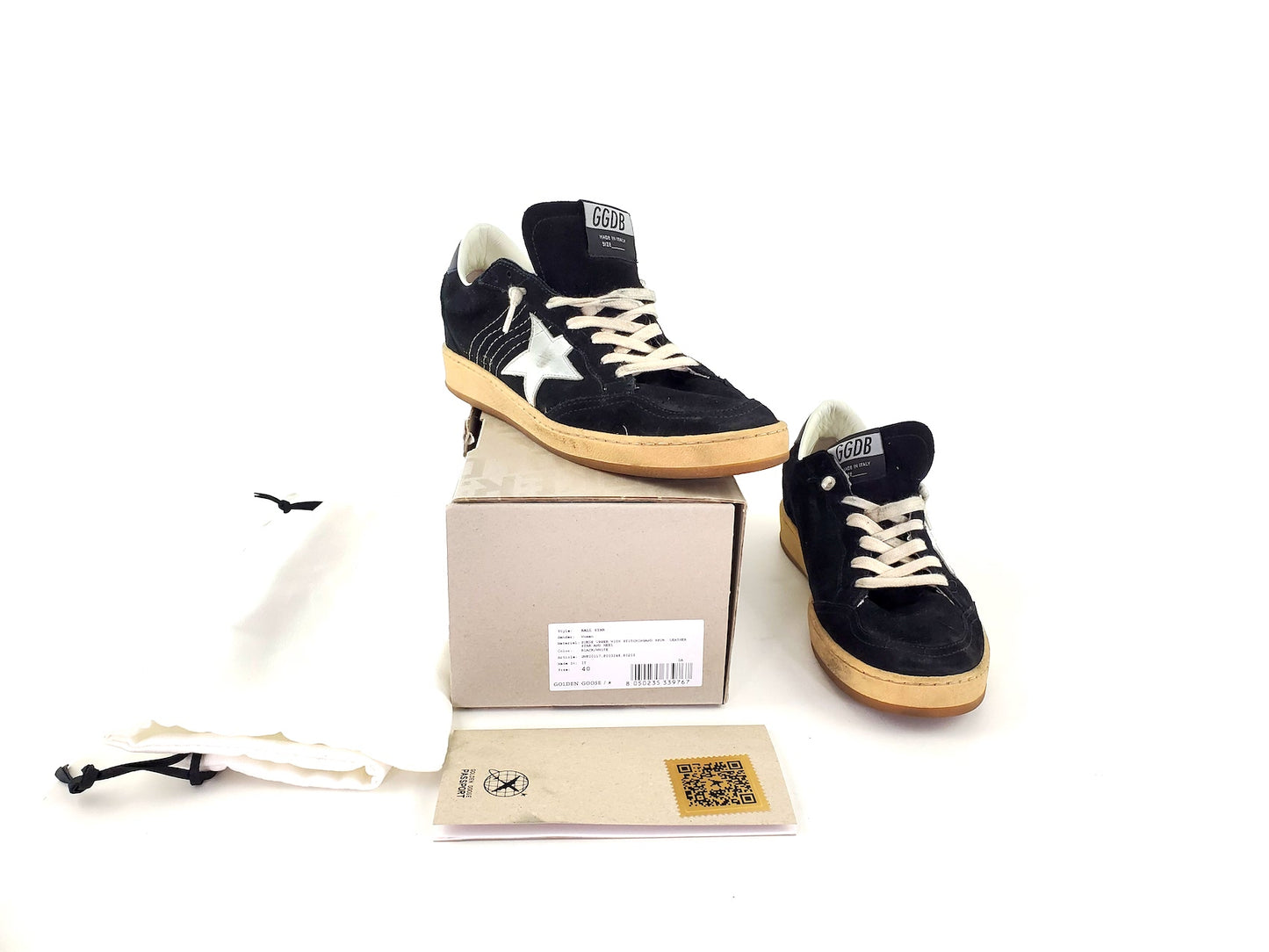 GOLDEN GOOSE Black White Ball Star Sneakers 40