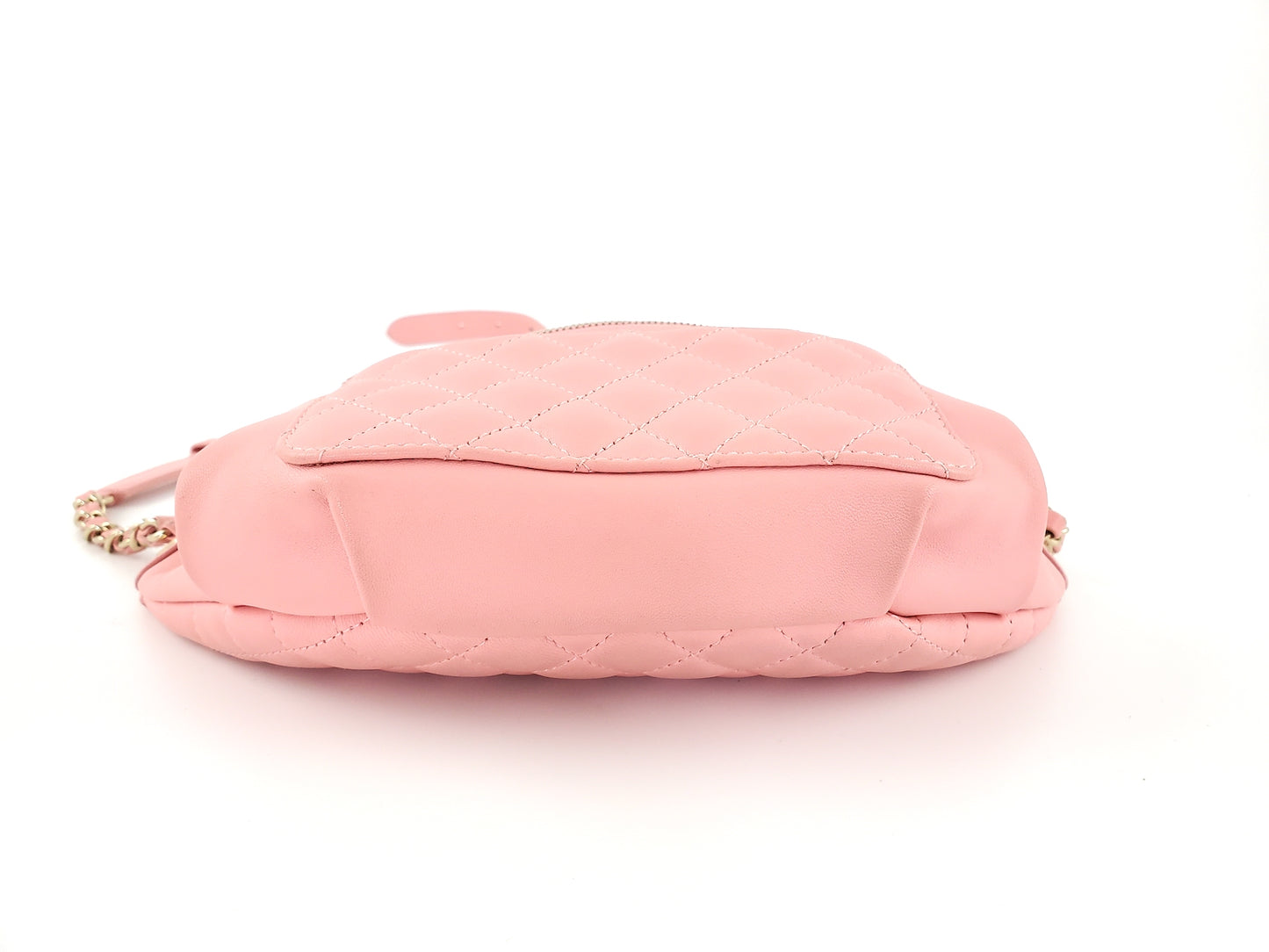 CHANEL Pink Leather CC Quilted Bi Waist  Bag