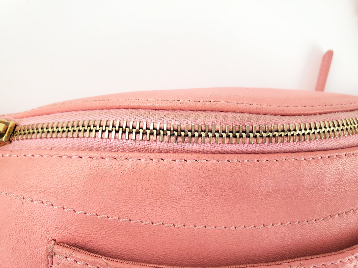 CHANEL Pink Leather CC Quilted Bi Waist  Bag