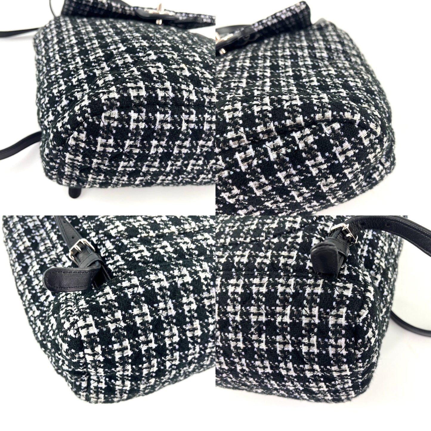 CHANEL Urban Spirit Tweed Black White Backpack