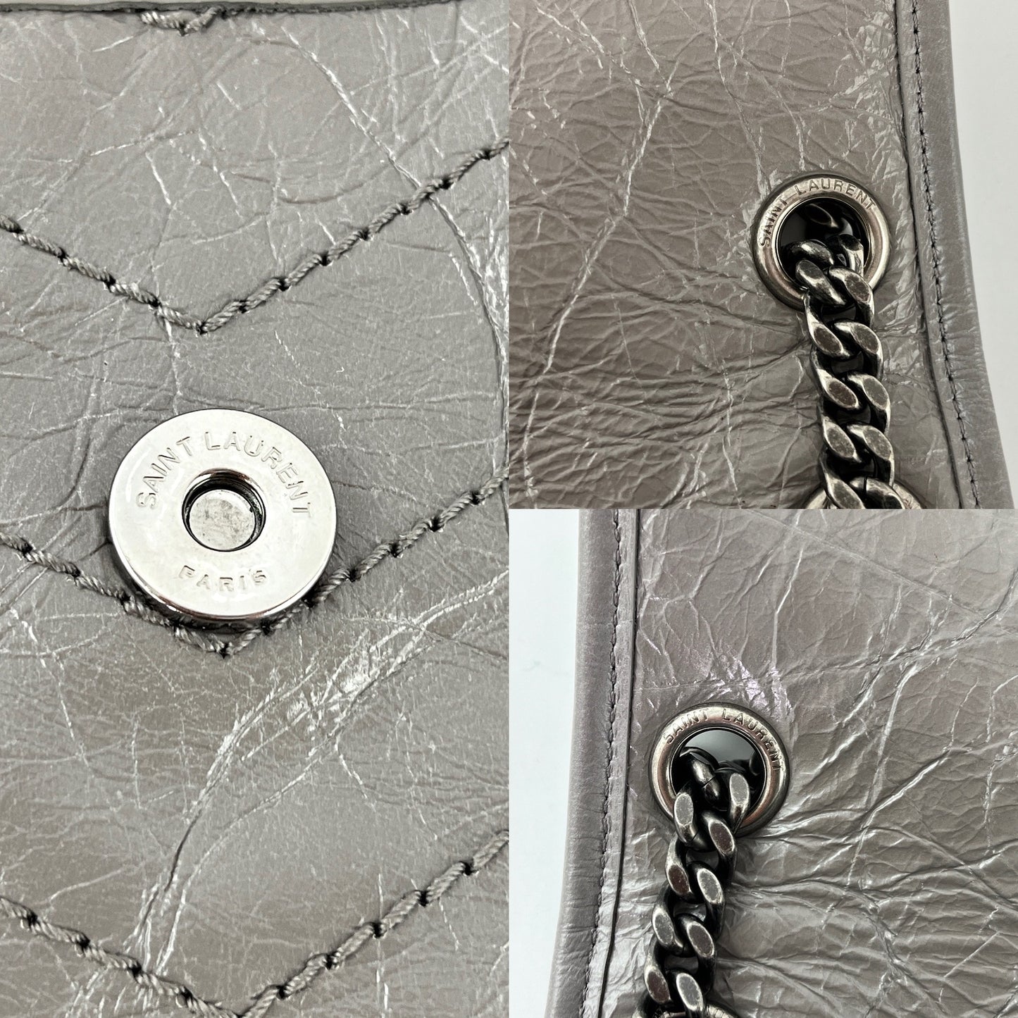 Saint Laurent Large Niki 2018 Fog Gray Shoulder Crossbody Bag