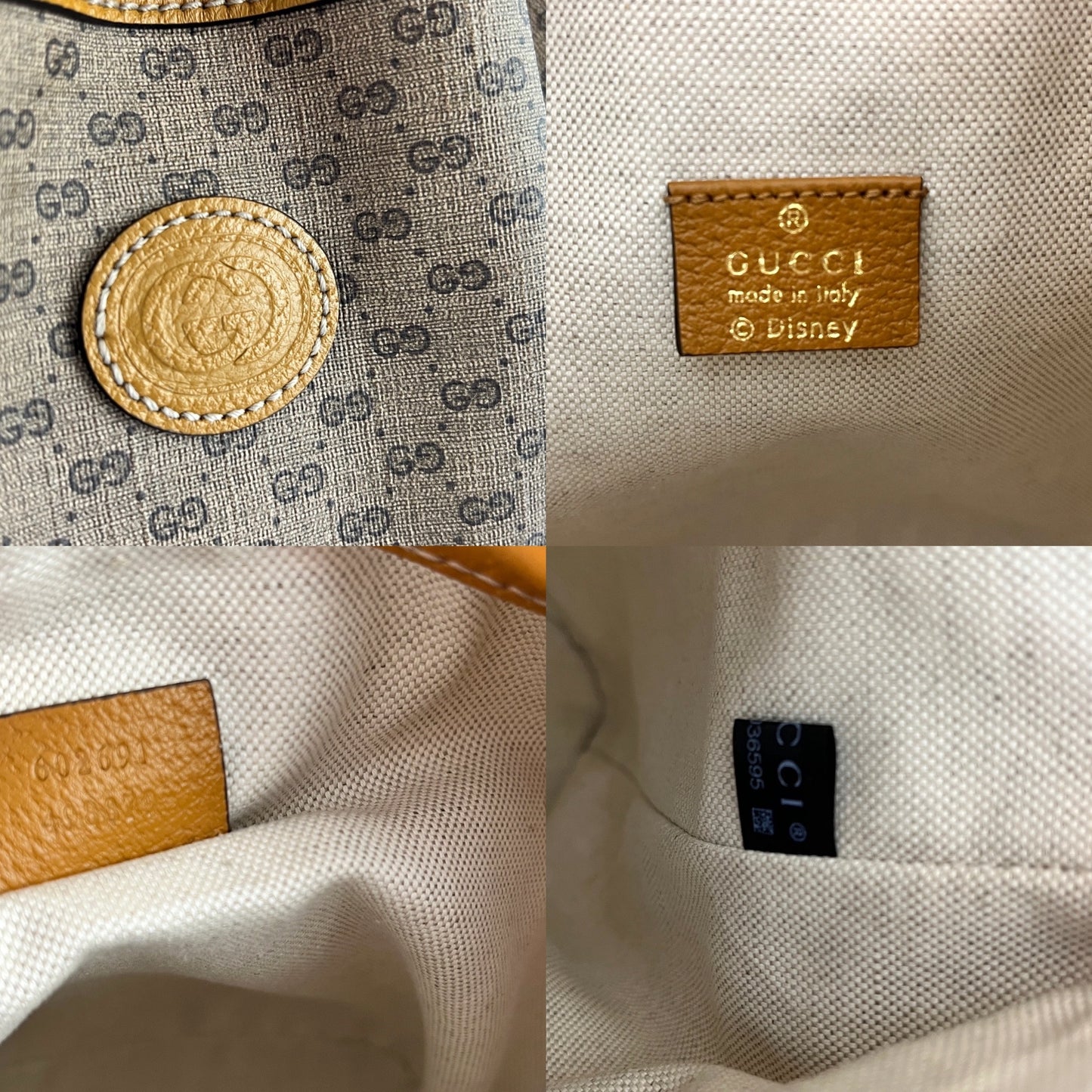 New GUCCI X Disney Mickey Mini GG Supreme Monogram Bucket Bag