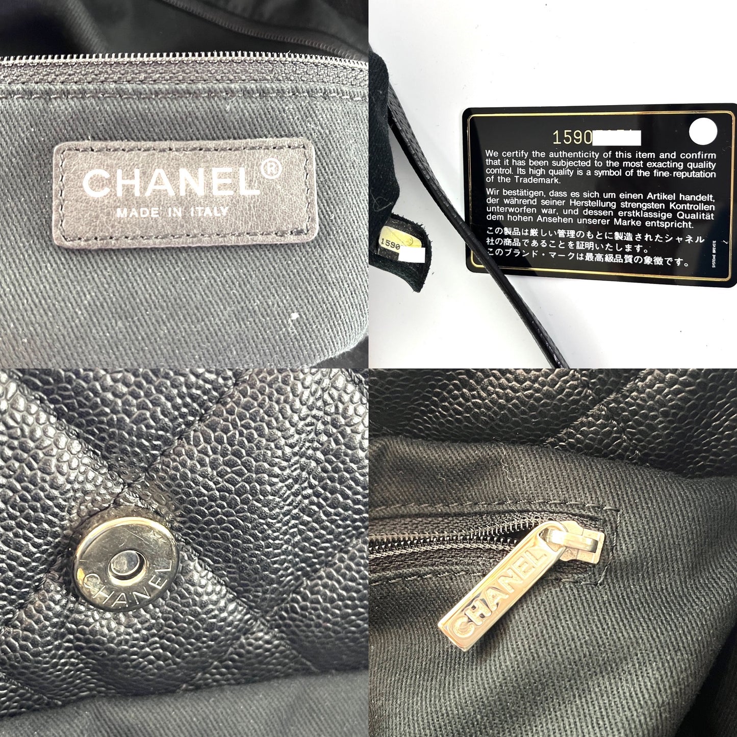 CHANEL Black Caviar Timeless Soft CC Shopping Tote Bag