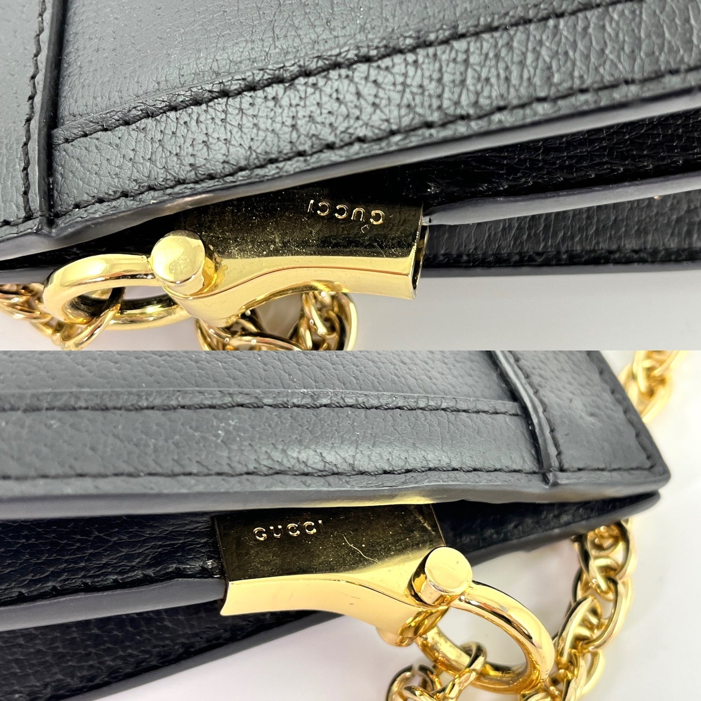 Gucci Black Small Ophidia GG Web Leather Chain Crossbody Bag