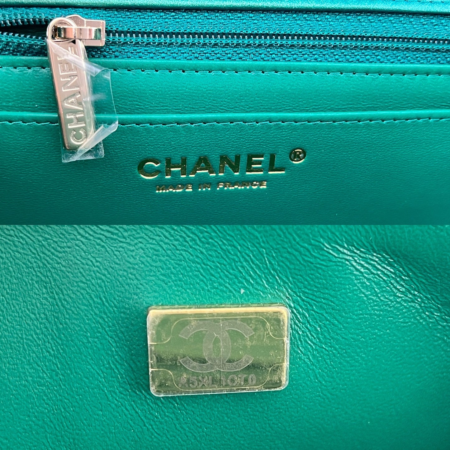 CHANEL Iridescent Green 2022 Rectangular Mini Flap Bag