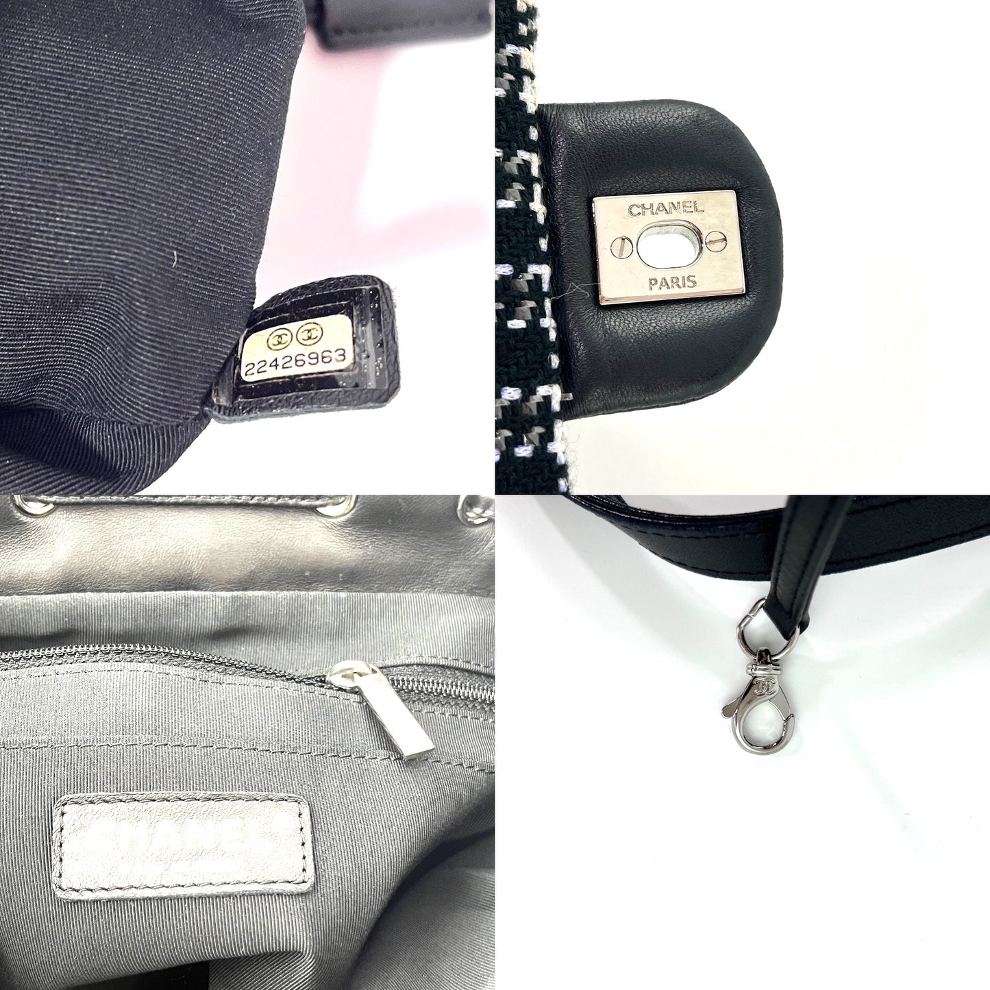 CHANEL Urban Spirit Tweed Black White Backpack