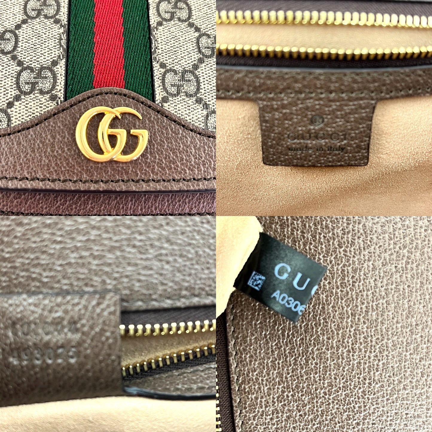 GUCCI Small Ophidia GG Supreme Web Crossbody Saddle Bag